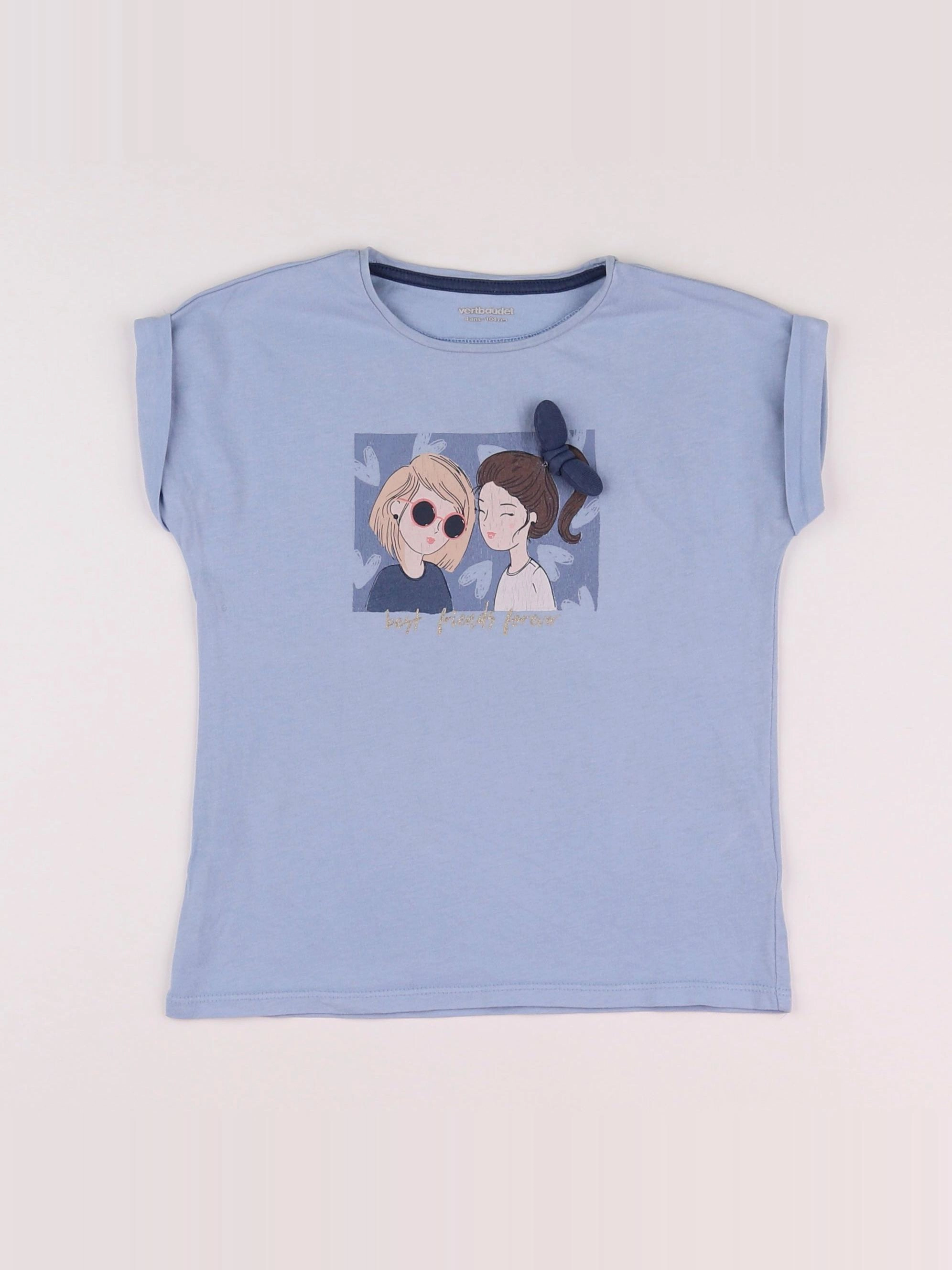 Vertbaudet - tee-shirt bleu - 4 ans