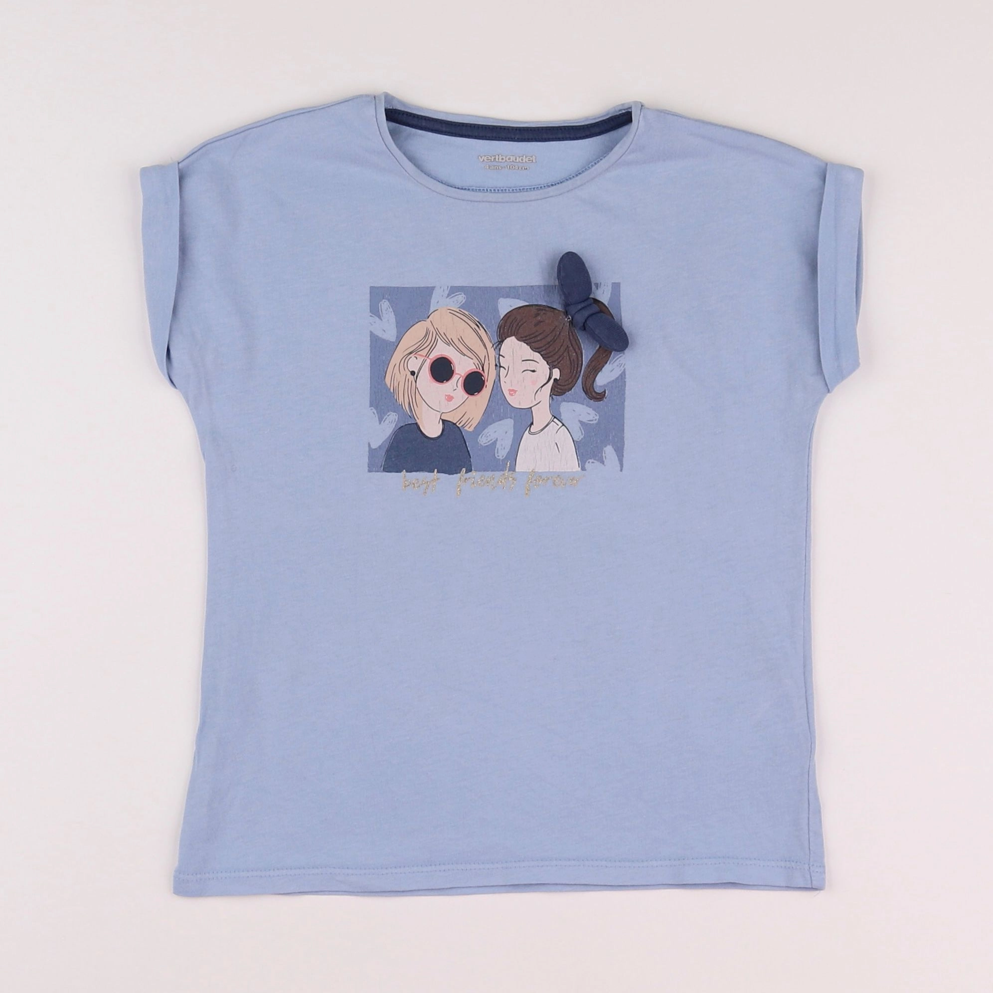 Vertbaudet - tee-shirt bleu - 4 ans