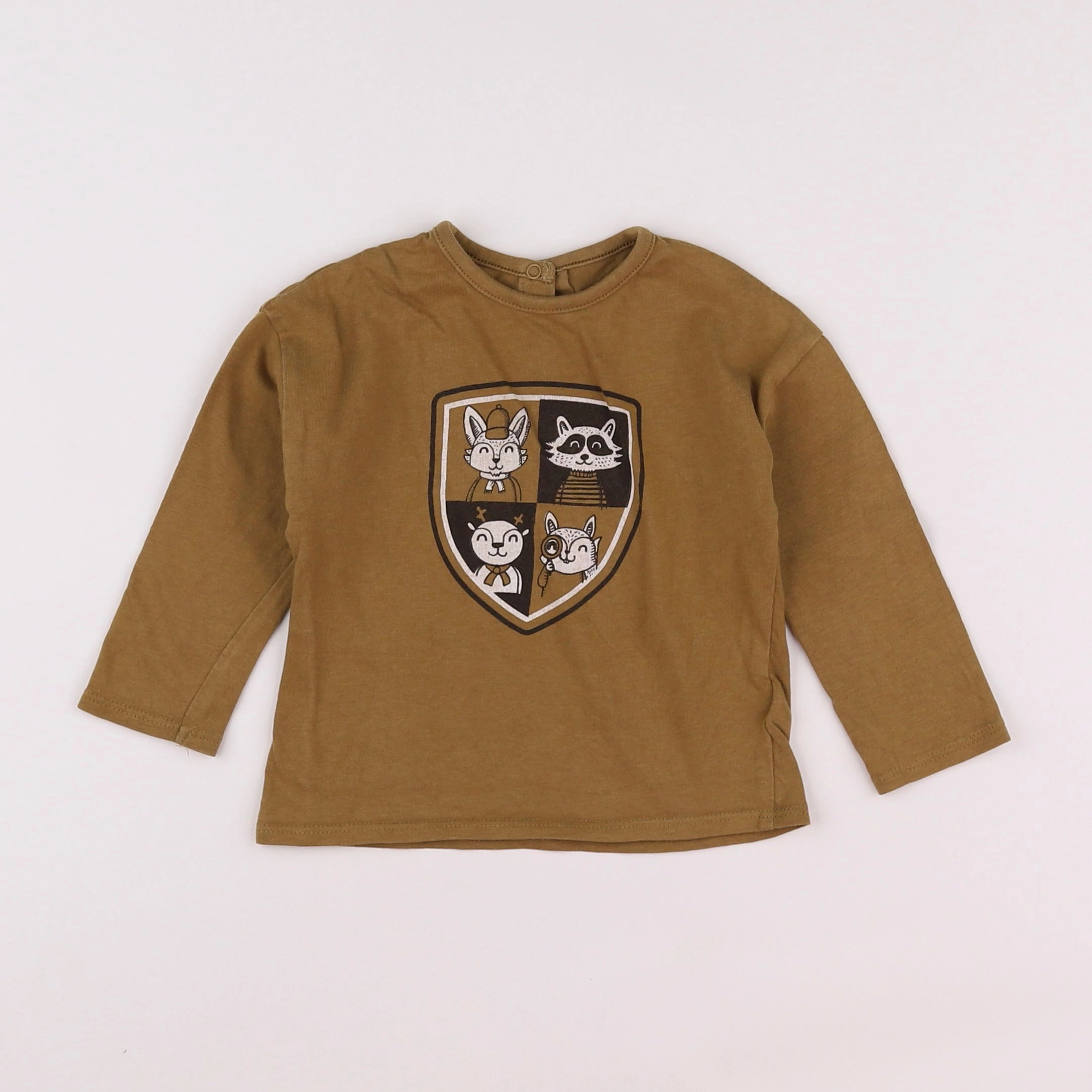 Vertbaudet - tee-shirt marron - 12 mois