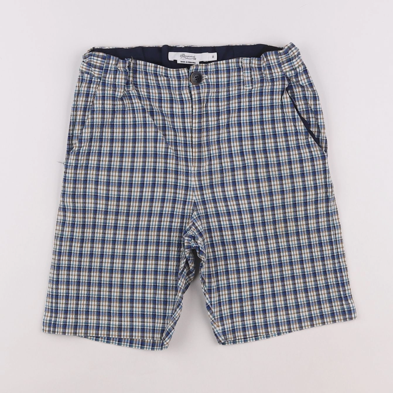 Bonpoint - short bleu, blanc - 10 ans