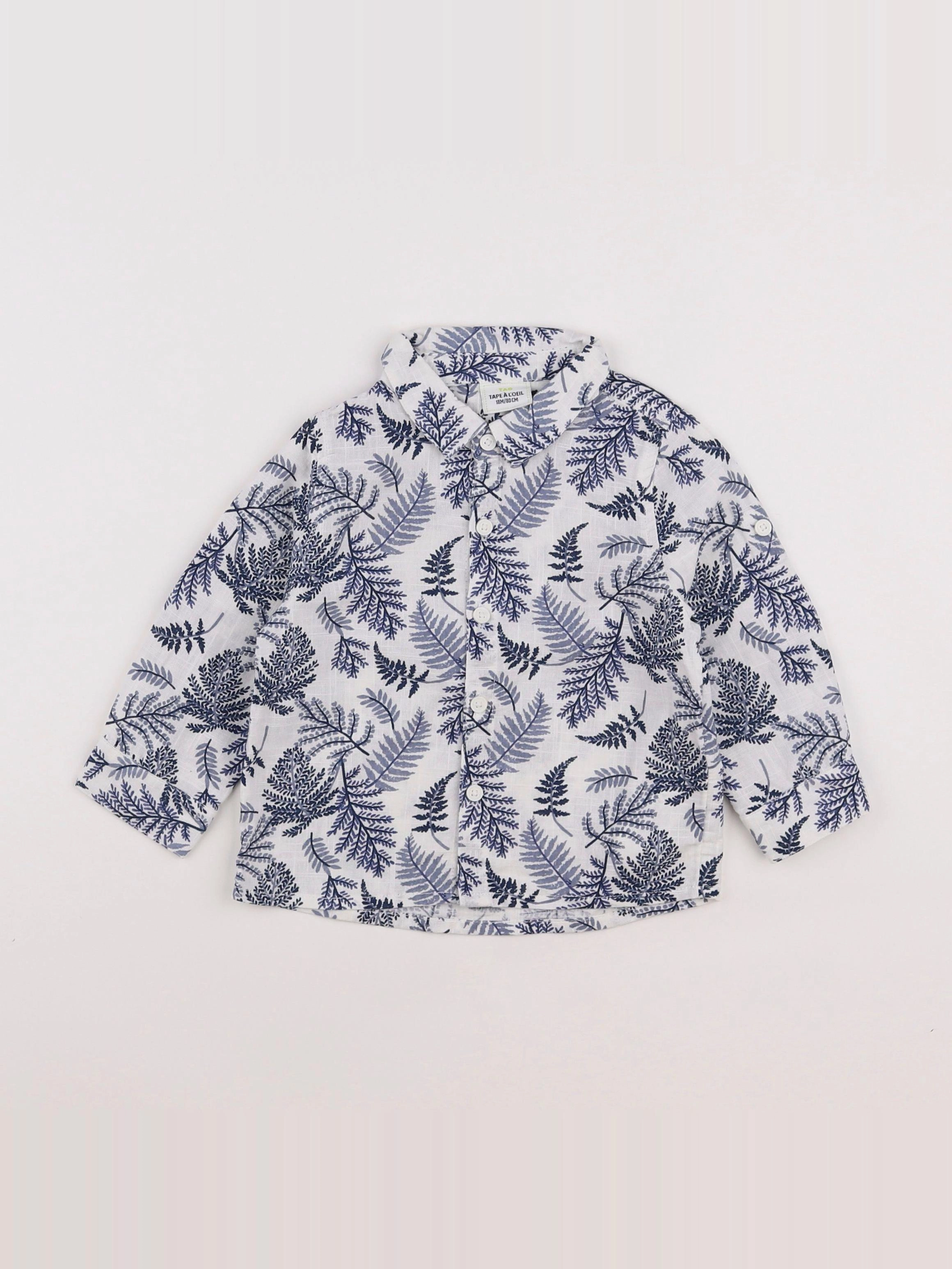 Tape à l'oeil - chemise bleu, blanc - 18 mois
