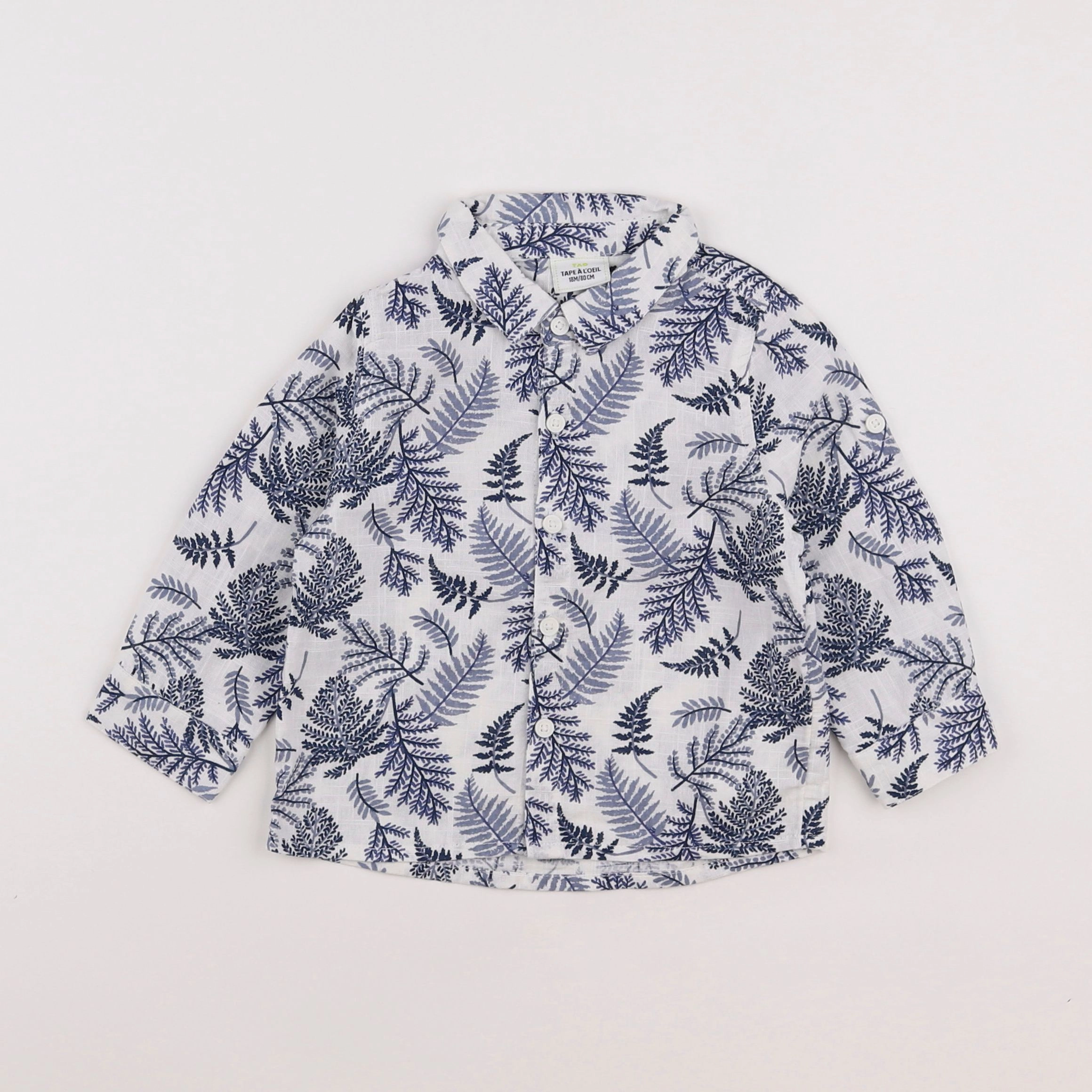 Tape à l'oeil - chemise bleu, blanc - 18 mois