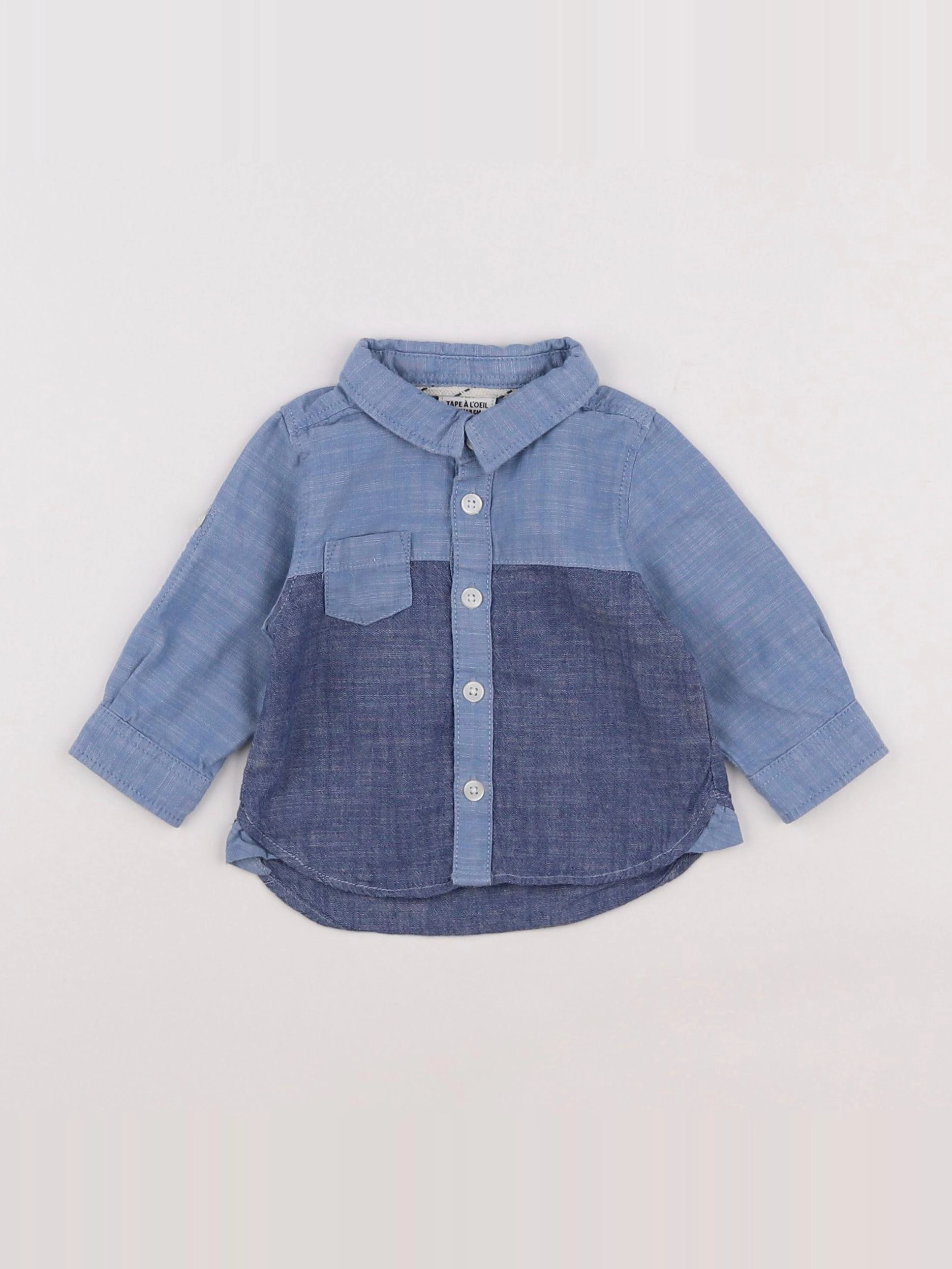 Tape à l'oeil - chemise bleu - 3 mois