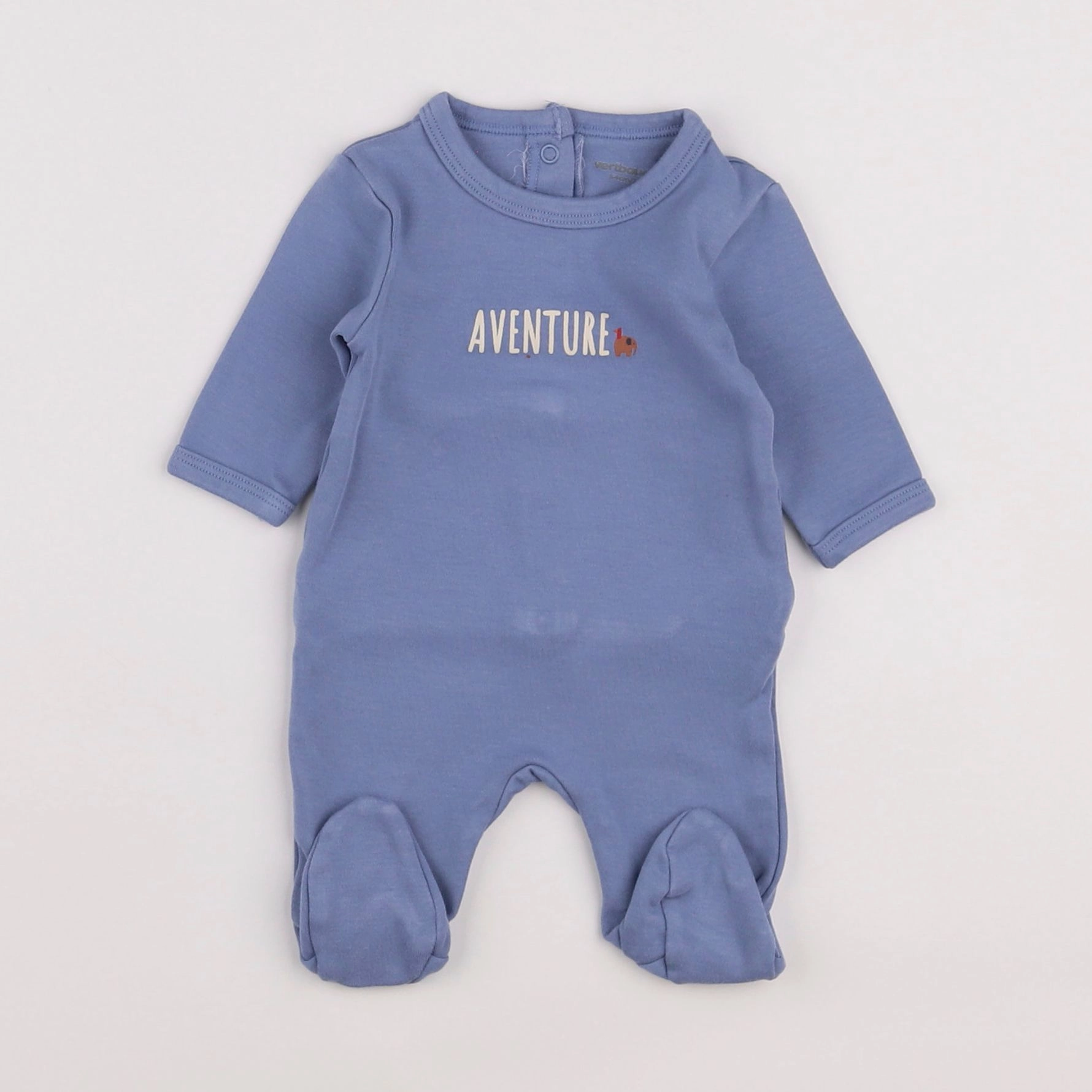 Vertbaudet - pyjama coton bleu - 1 mois