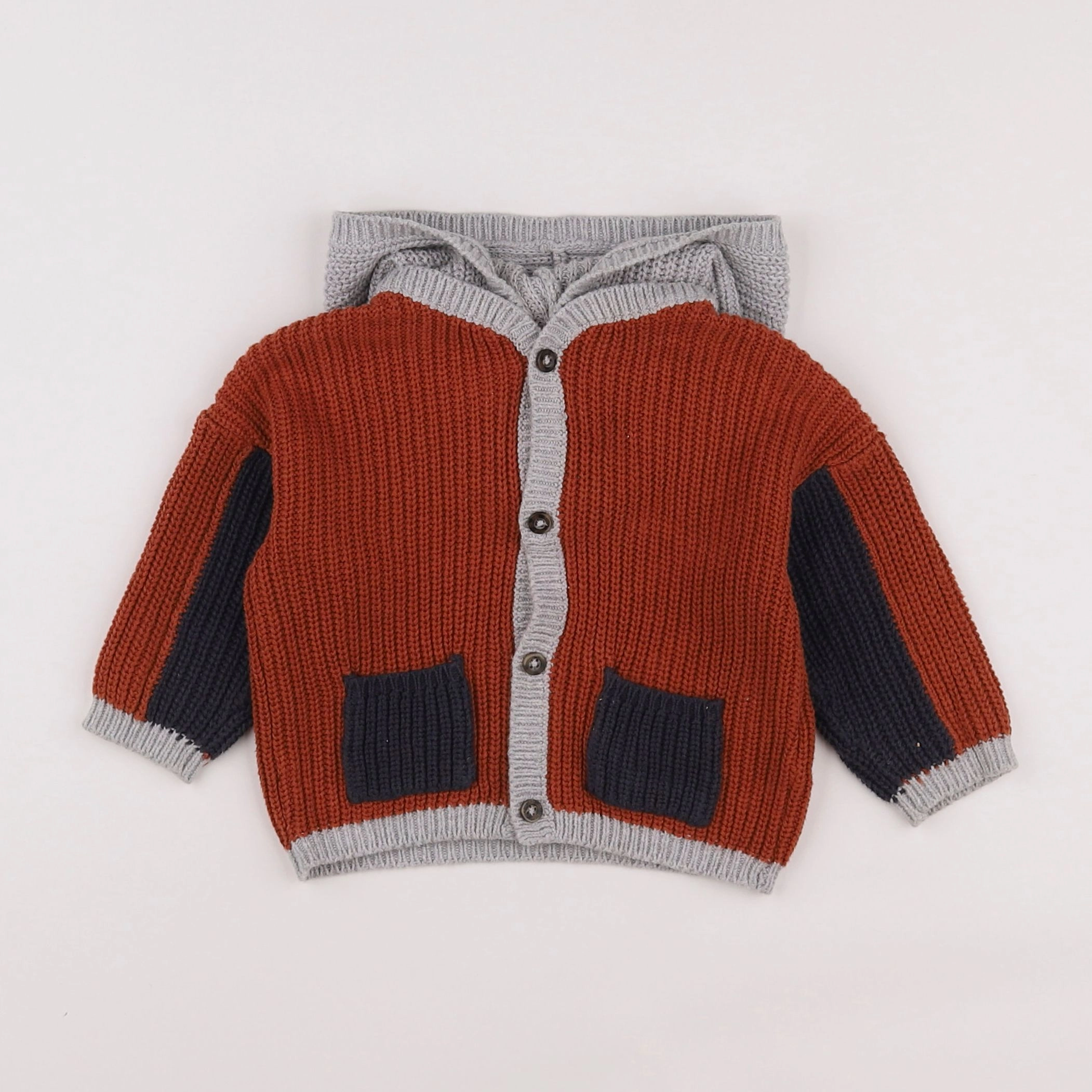 Vertbaudet - gilet marron - 6 mois