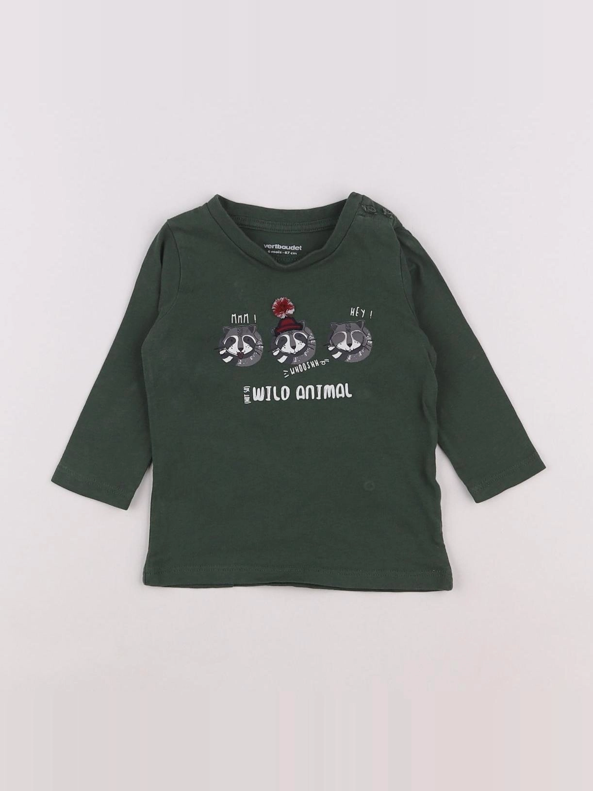 Vertbaudet - tee-shirt vert - 6 mois