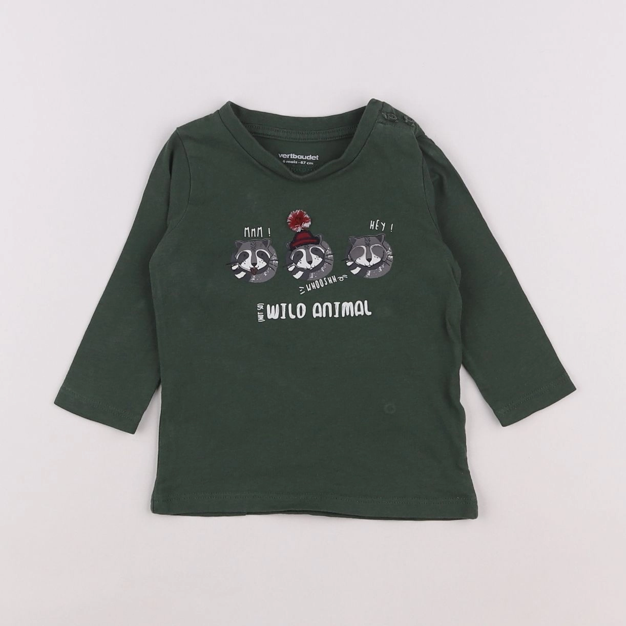 Vertbaudet - tee-shirt vert - 6 mois