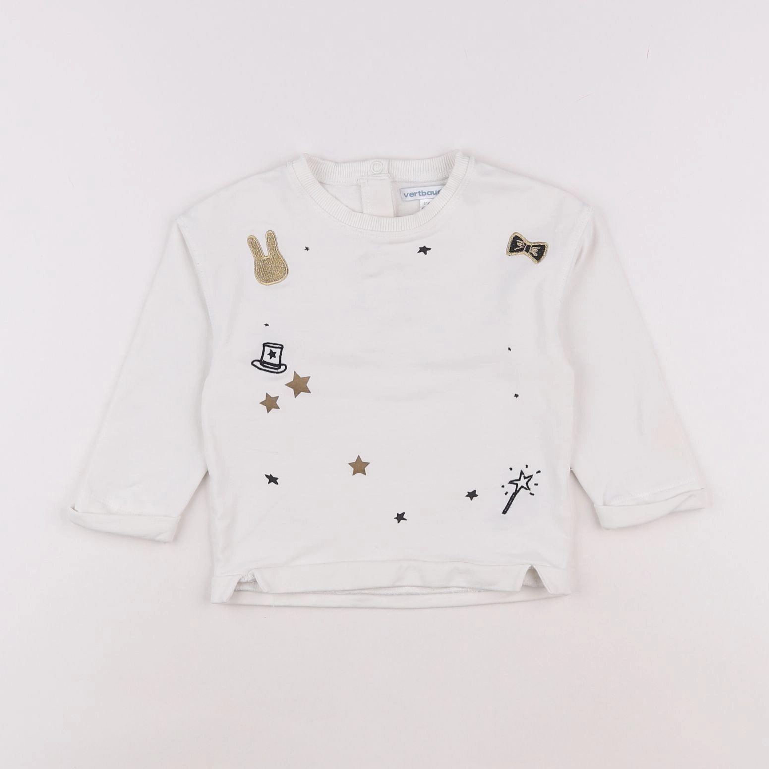Vertbaudet - sweat blanc - 18 mois