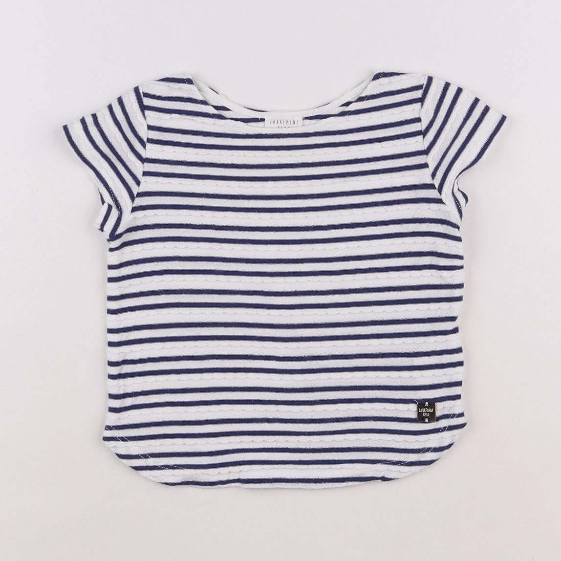 Carrément Beau - tee-shirt blanc, bleu - 3 ans