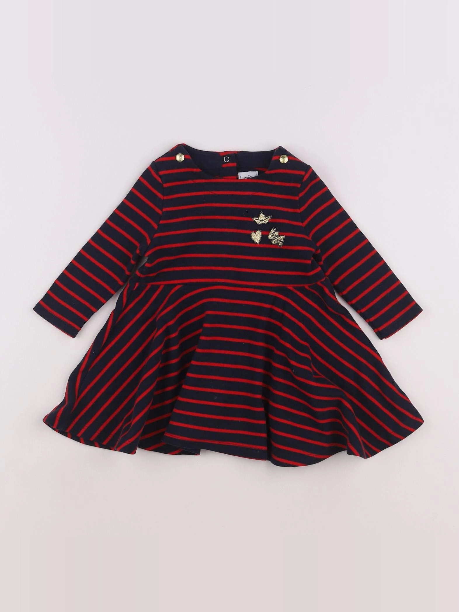 Petit Bateau - robe rouge - 12 mois