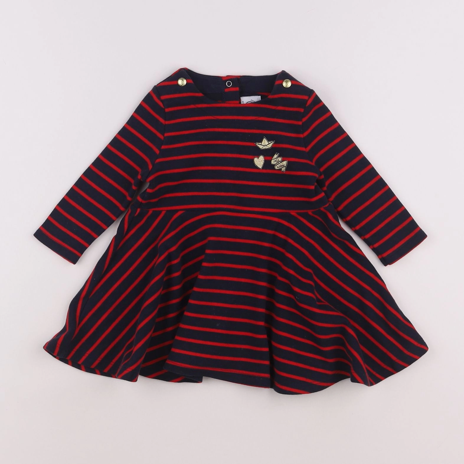 Petit Bateau - robe rouge - 12 mois