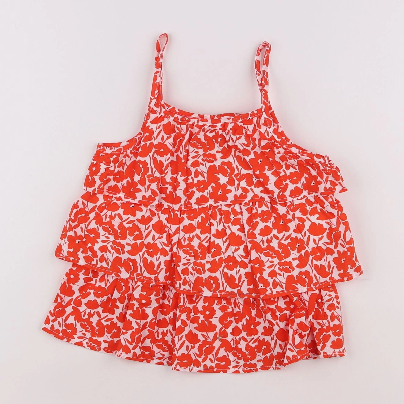 Vertbaudet - blouse rouge, blanc - 6 ans