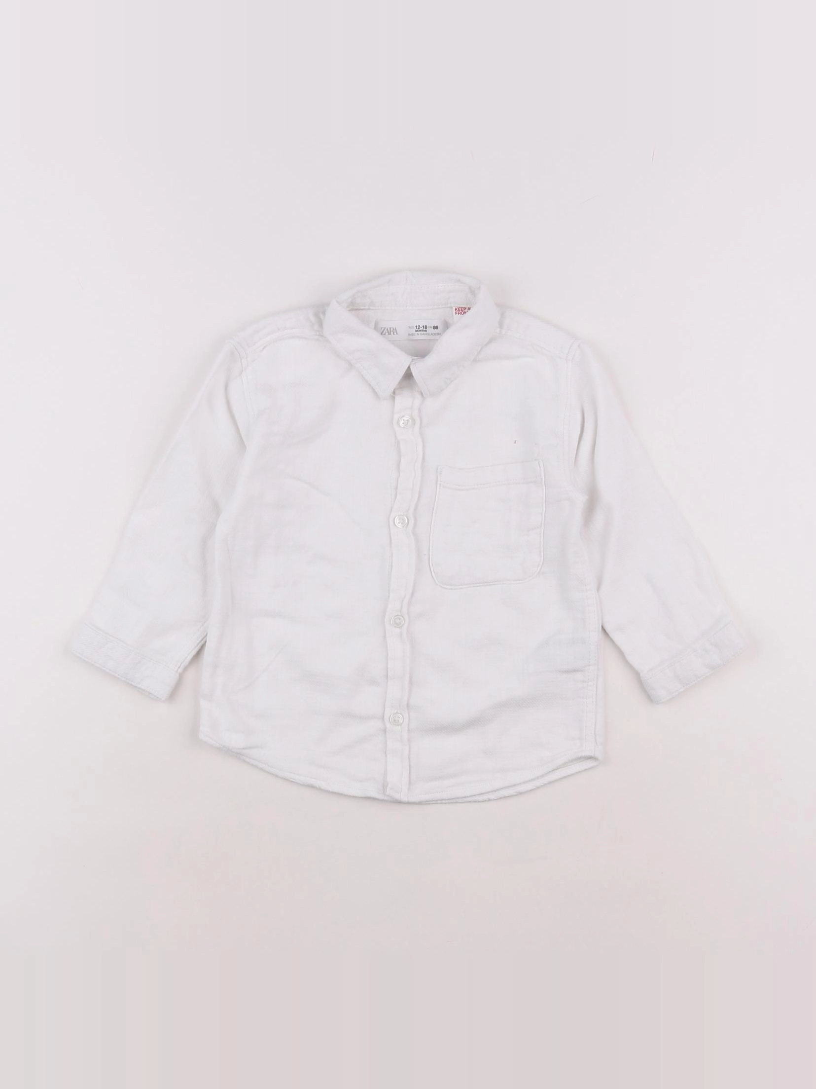Zara - chemise blanc - 12/18 mois