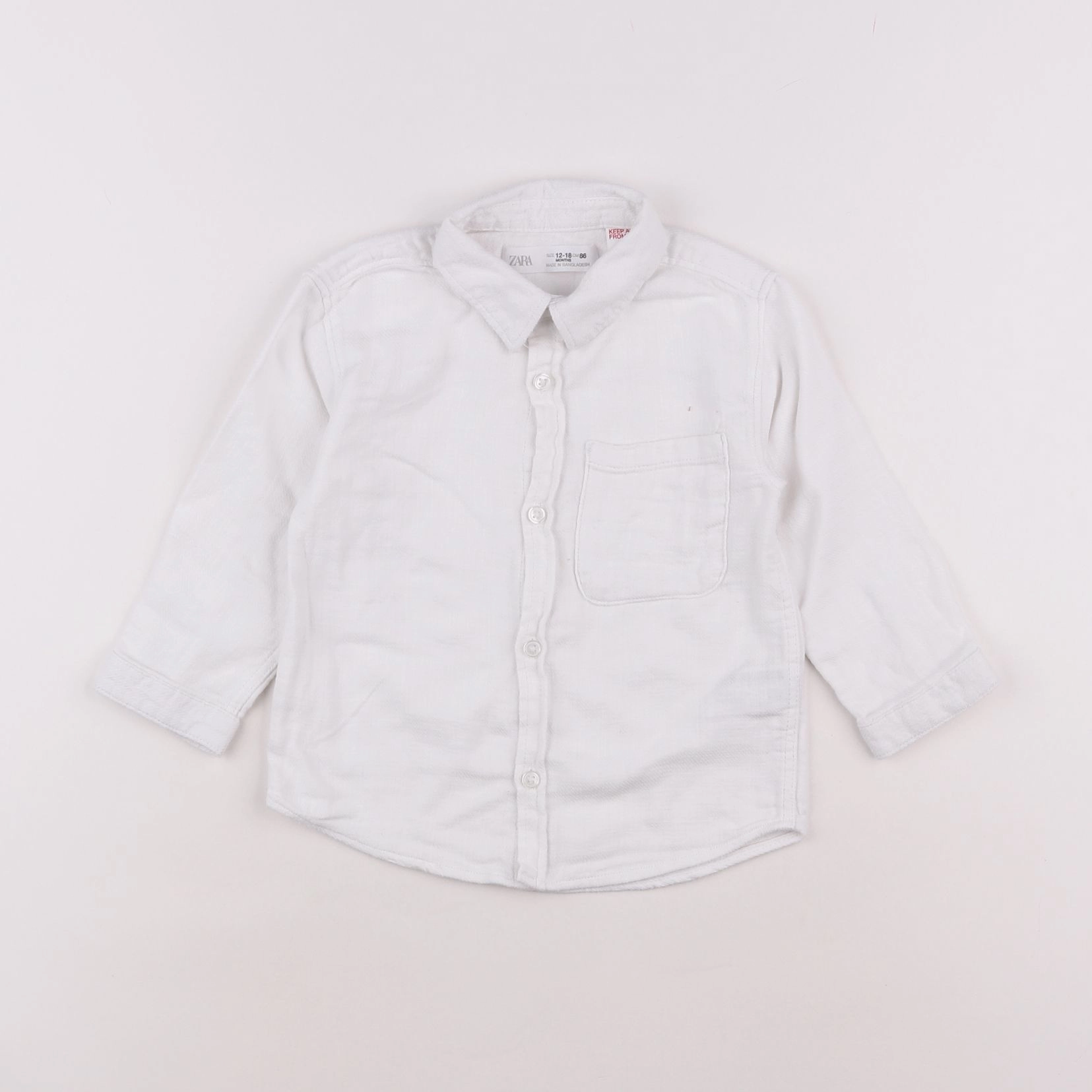Zara - chemise blanc - 12/18 mois