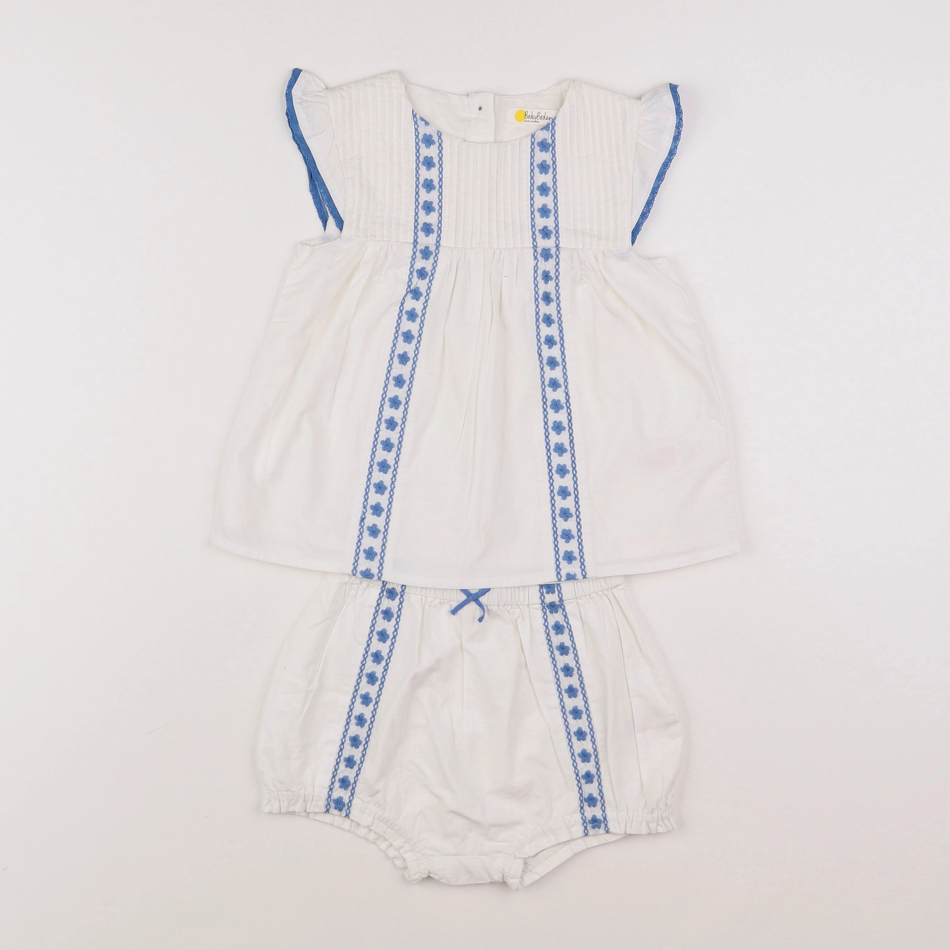 Baby Boden - ensemble blanc, bleu - 3/4 ans