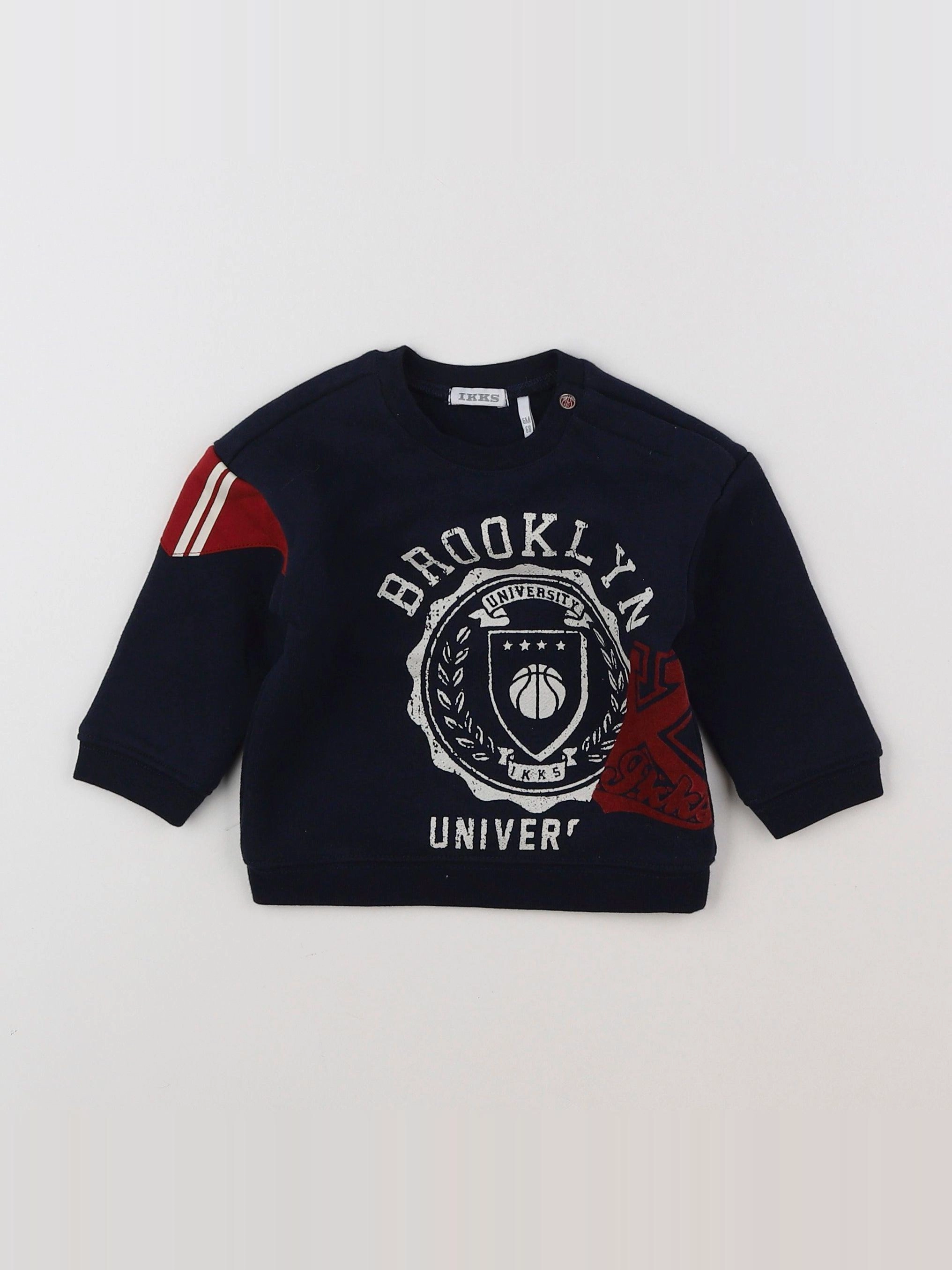 IKKS - sweat bleu - 6 mois