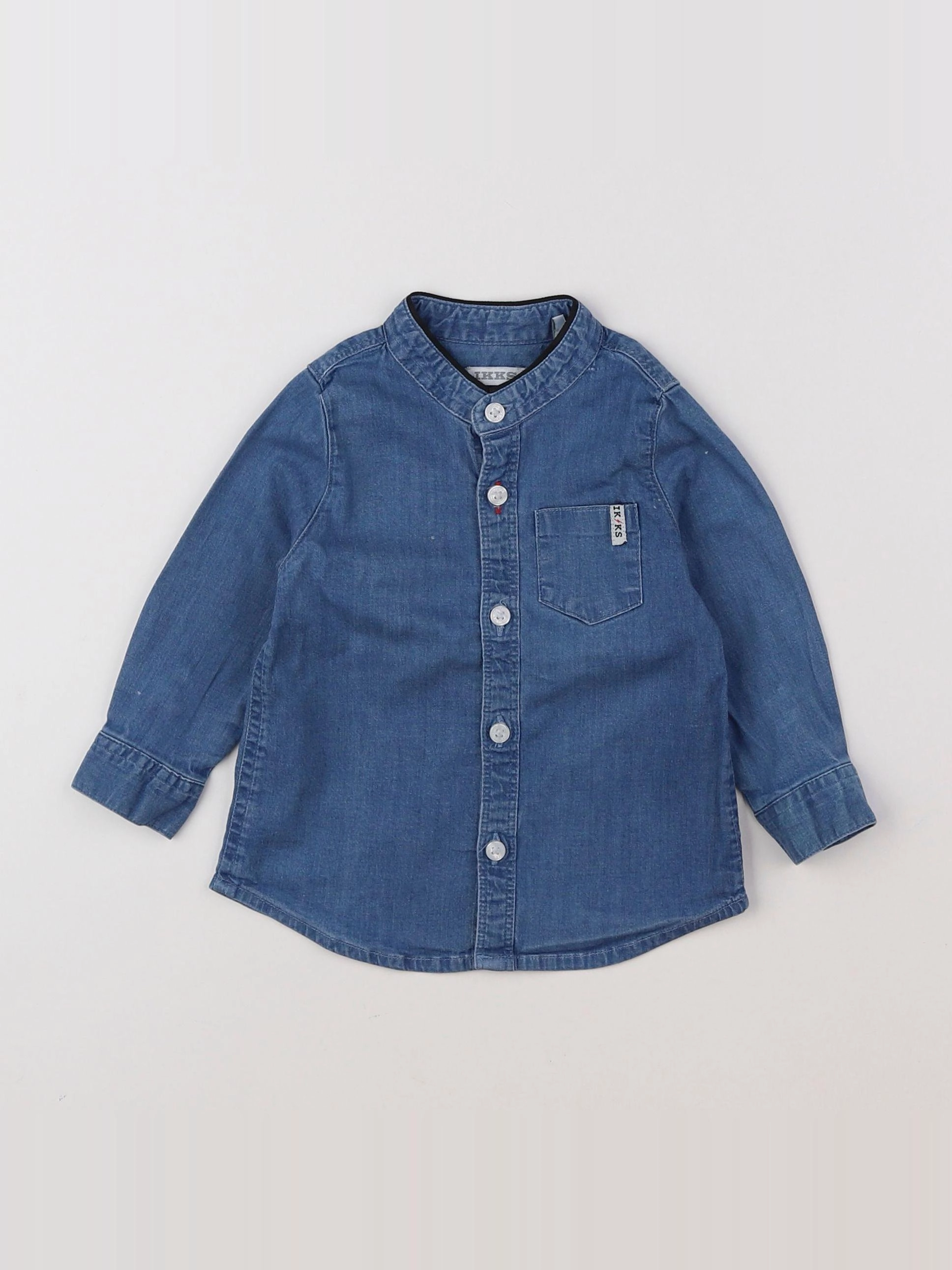IKKS - chemise imprimé au dos bleu - 6 mois