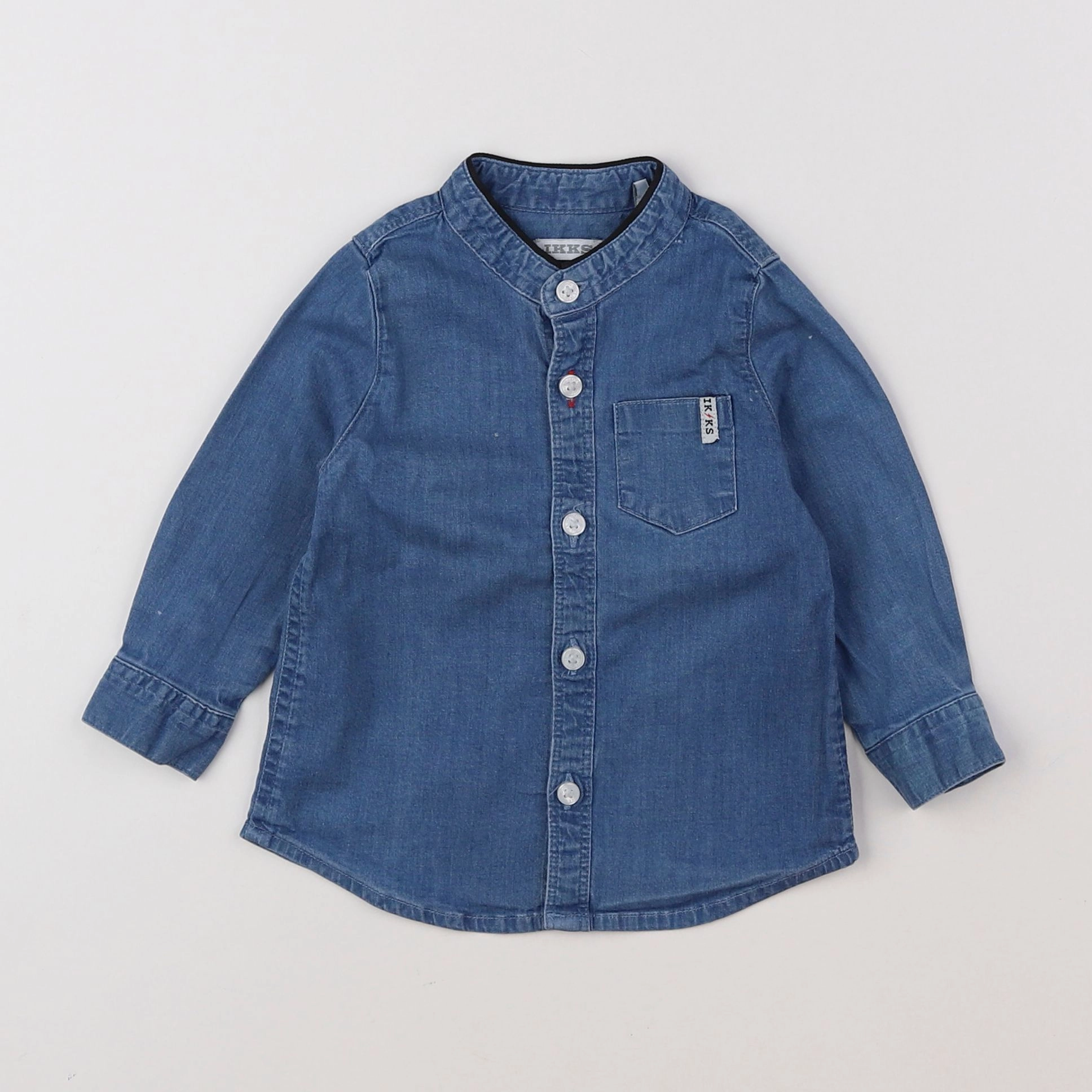 IKKS - chemise imprimé au dos bleu - 6 mois