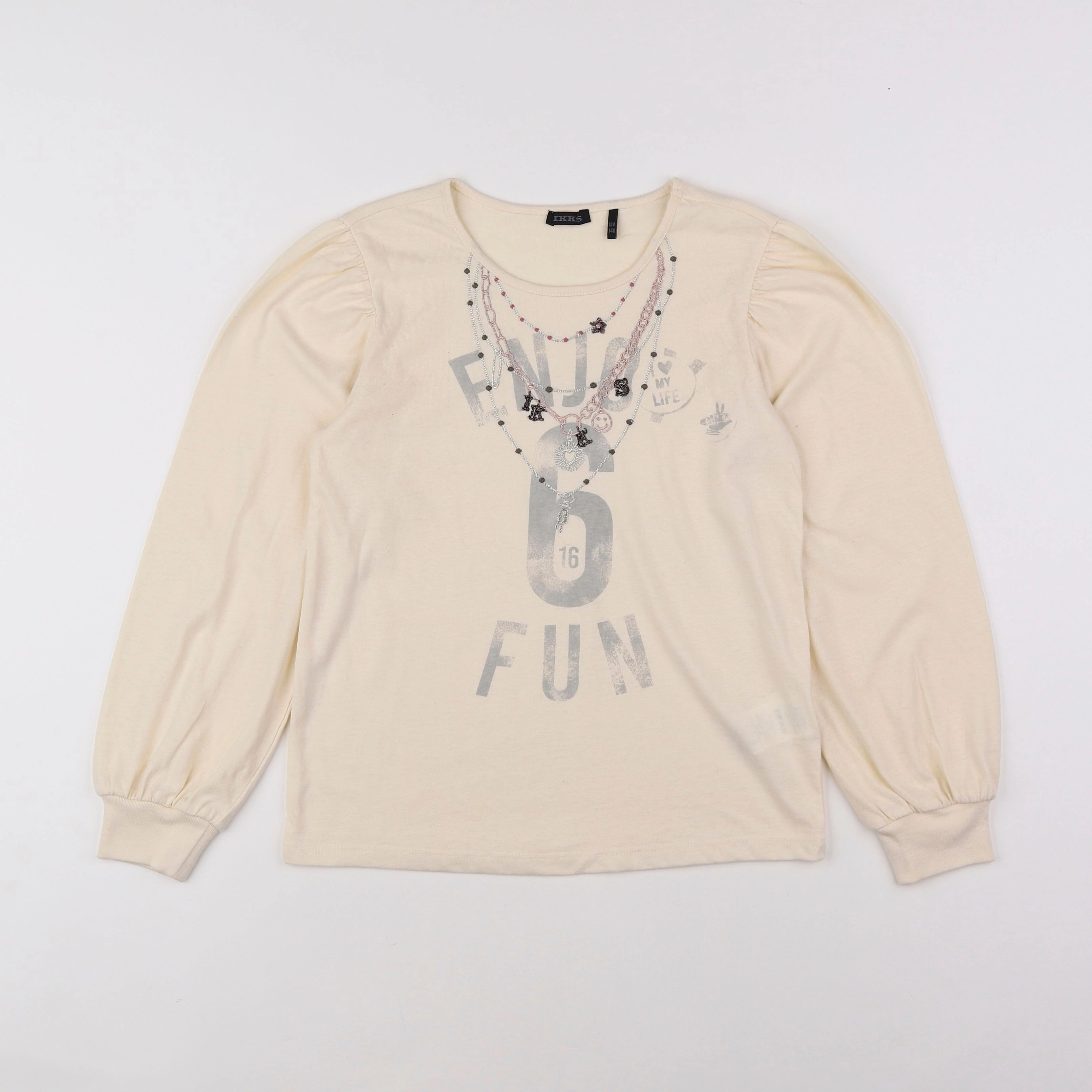 IKKS - tee-shirt beige - 10 ans