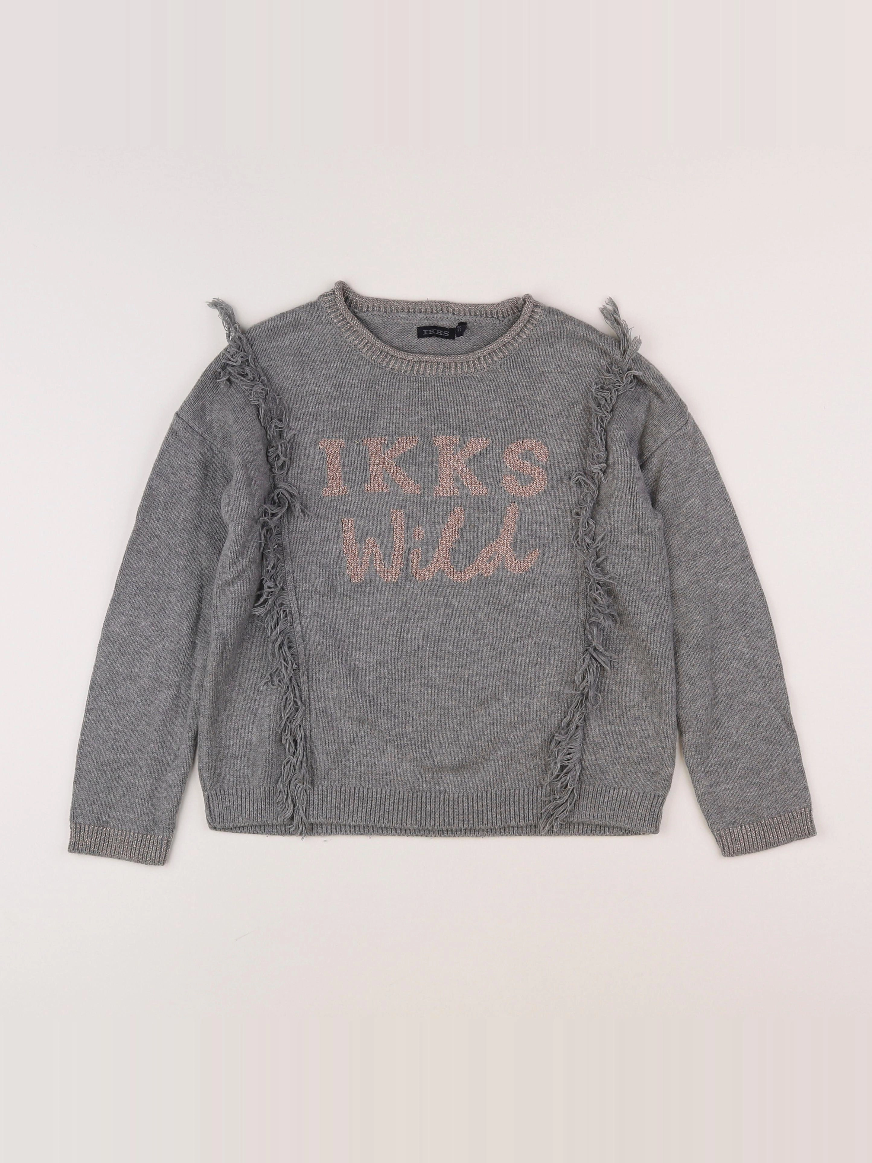 IKKS - pull gris - 8 ans
