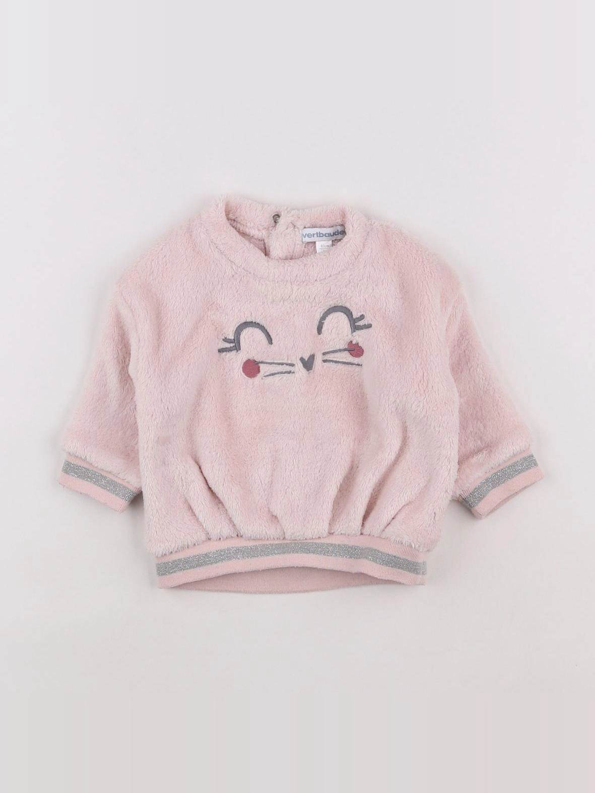 Vertbaudet - sweat rose - 3 mois