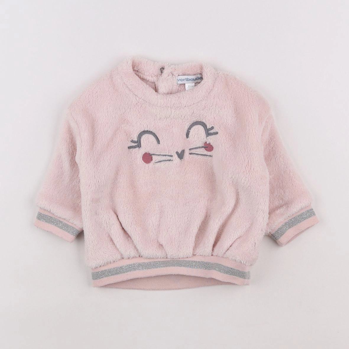 Vertbaudet - sweat rose - 3 mois