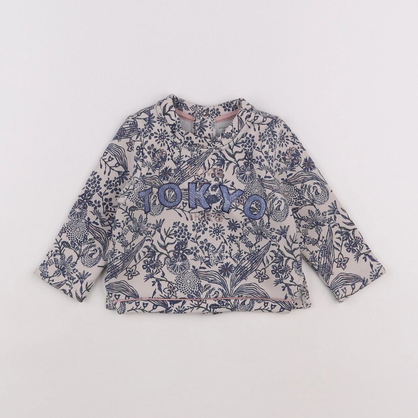 IKKS - sweat bleu - 6 mois