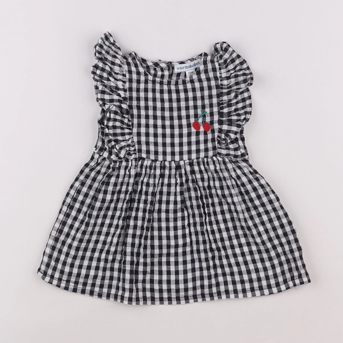 Vertbaudet - robe blanc, noir - 3 mois