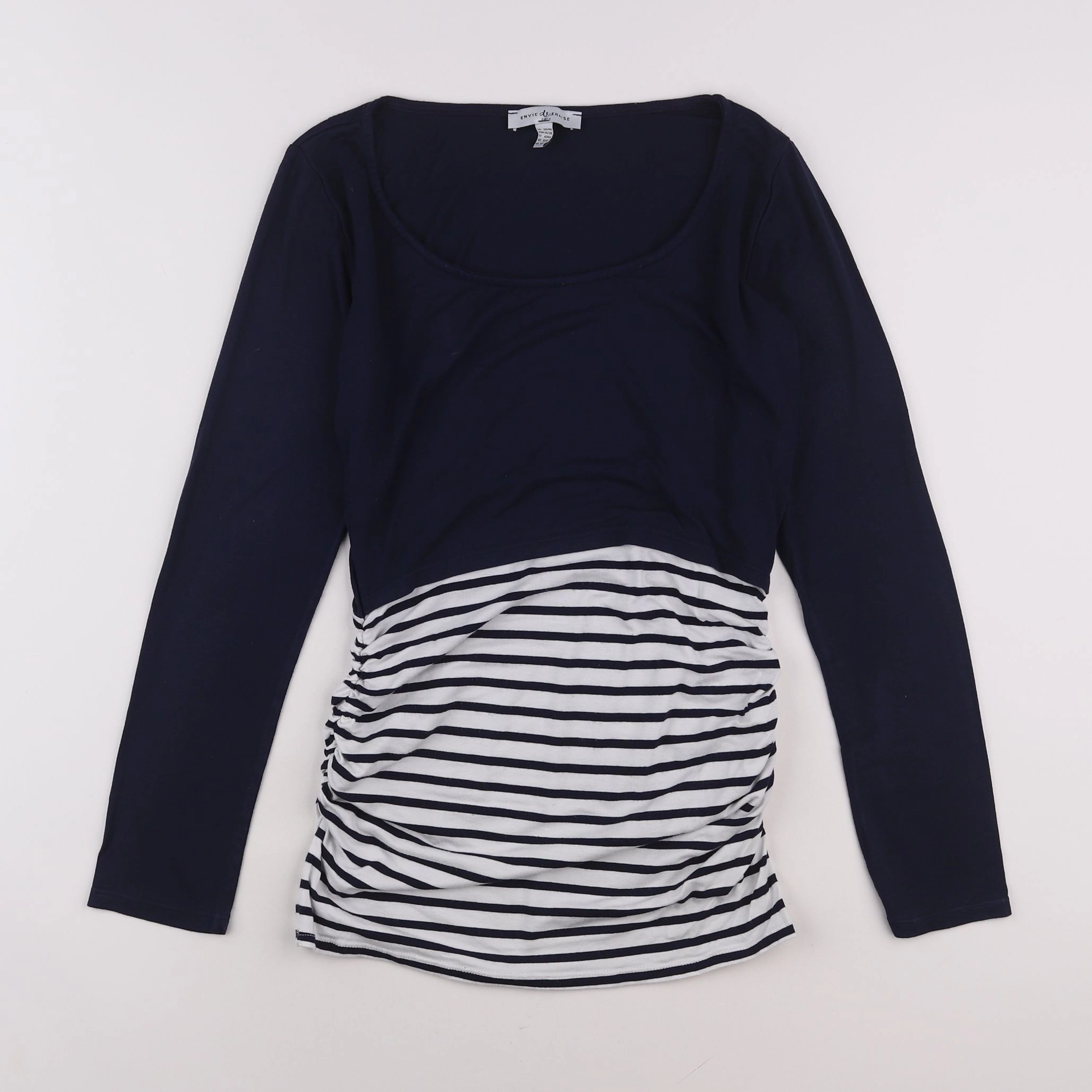 Envie de fraise - tee-shirt allaitement, grossesse bleu, blanc - 38 à 40
