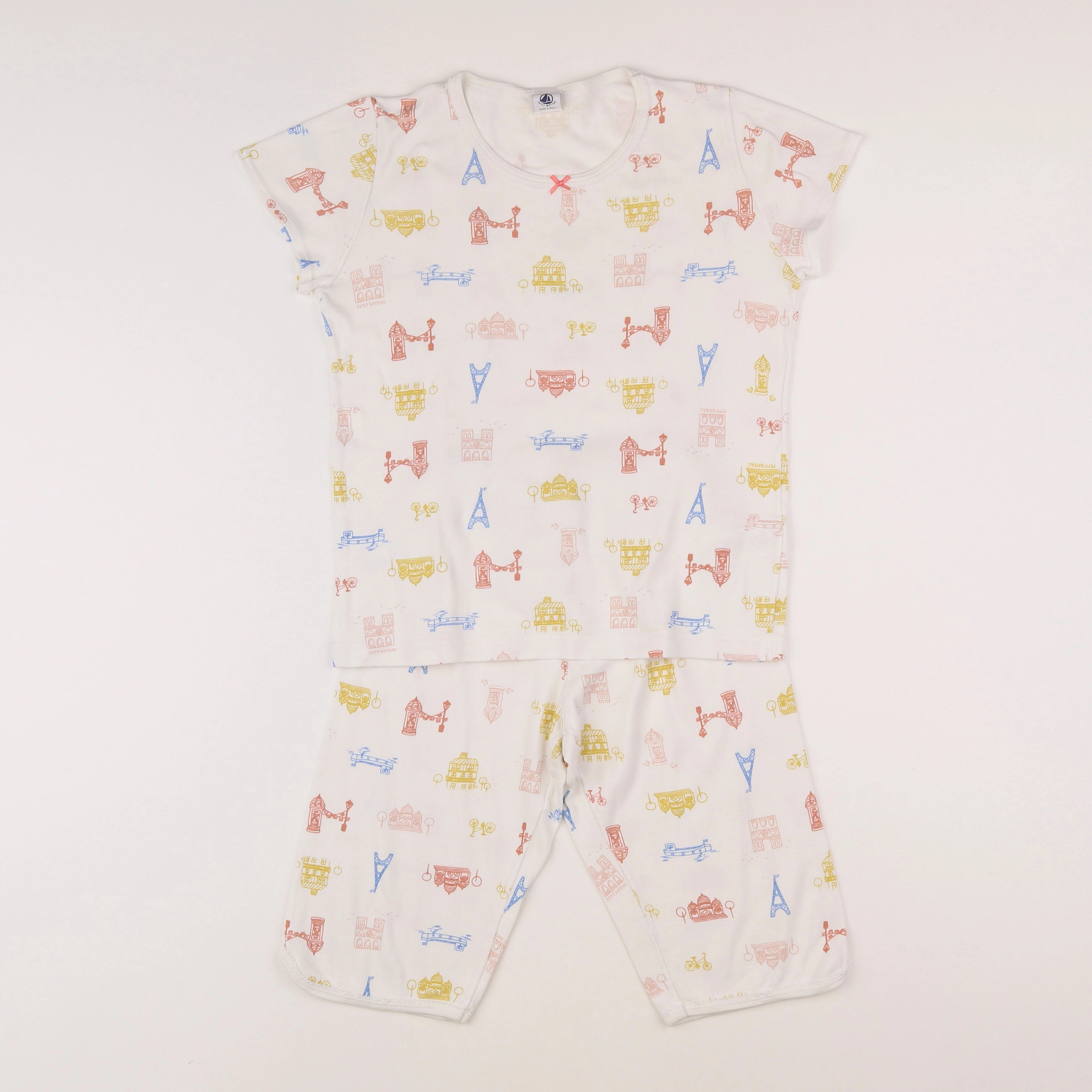 Petit Bateau - pyjama coton blanc - 10 ans