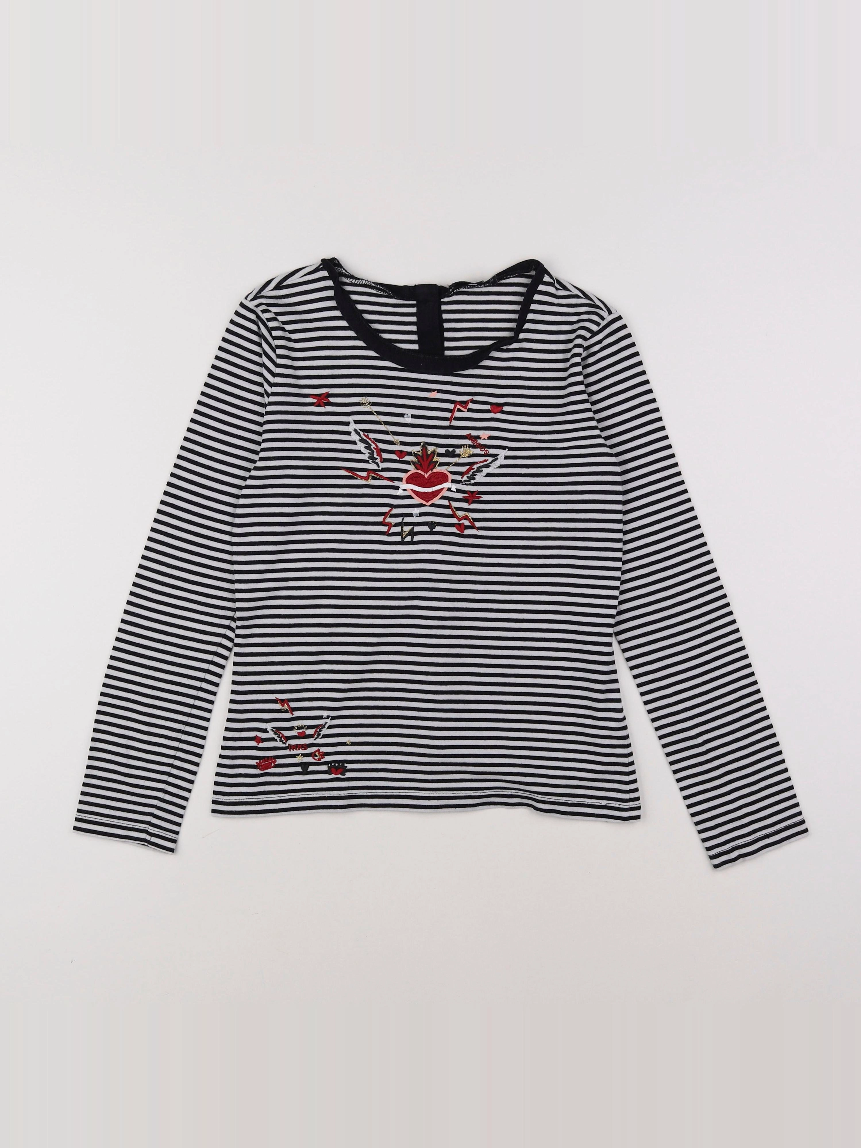 IKKS - tee-shirt blanc, noir - 10 ans