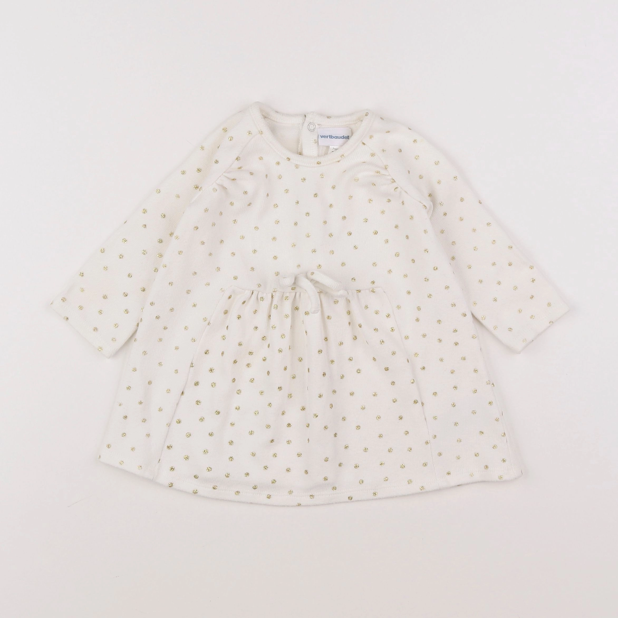 Vertbaudet - robe blanc, or - 9 mois