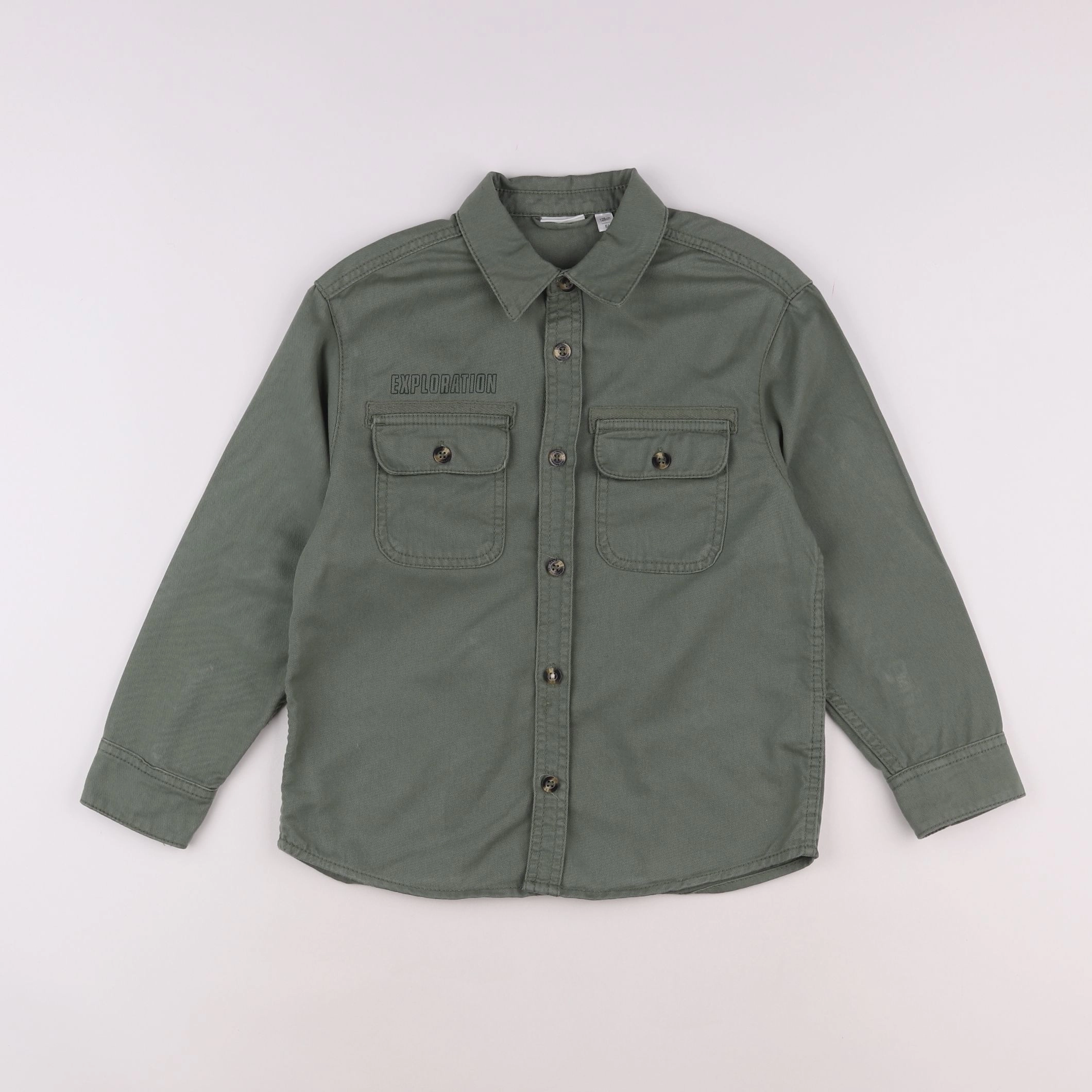 Vertbaudet - chemise imprimé au dos vert - 8 ans