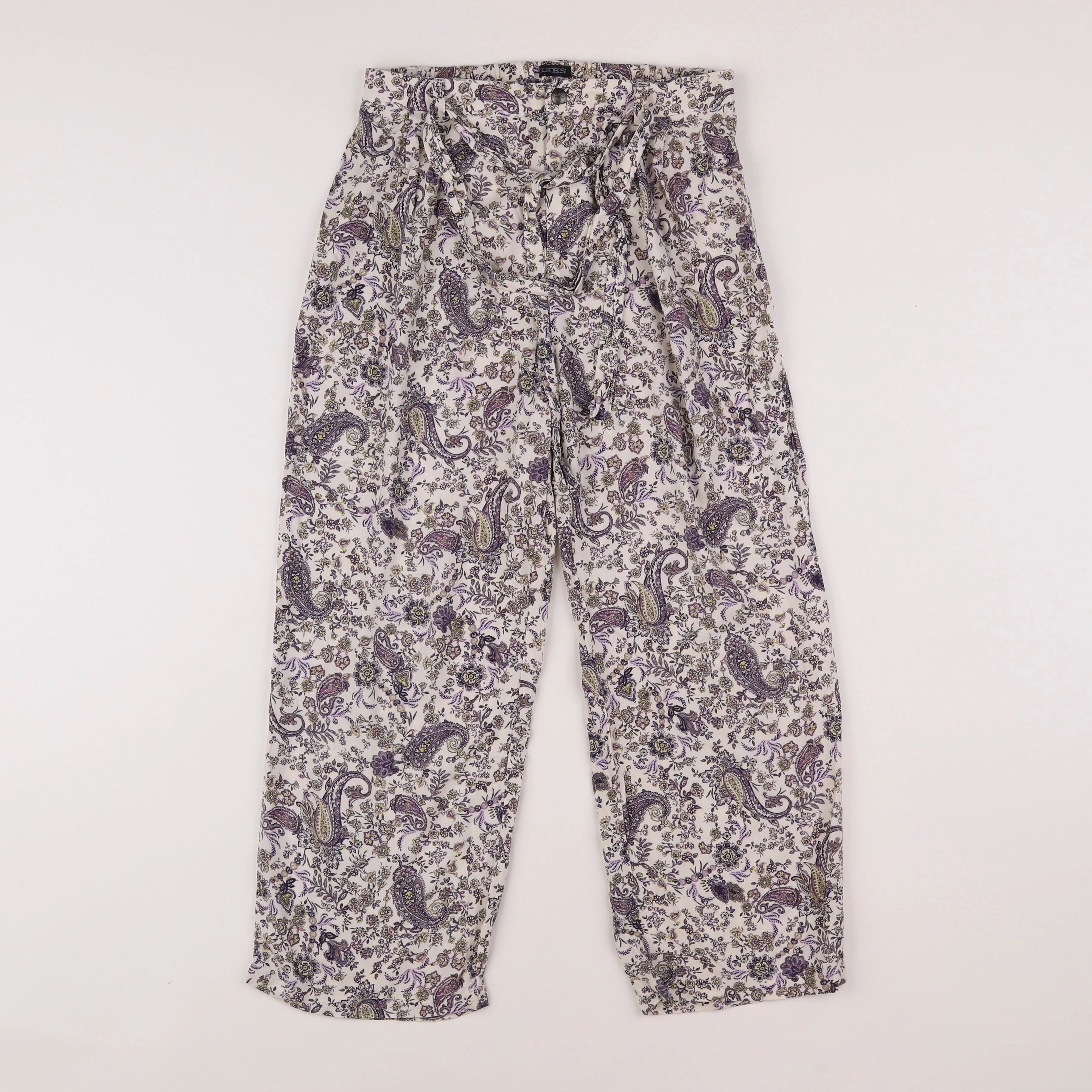 IKKS - pantalon blanc, violet - 12 ans
