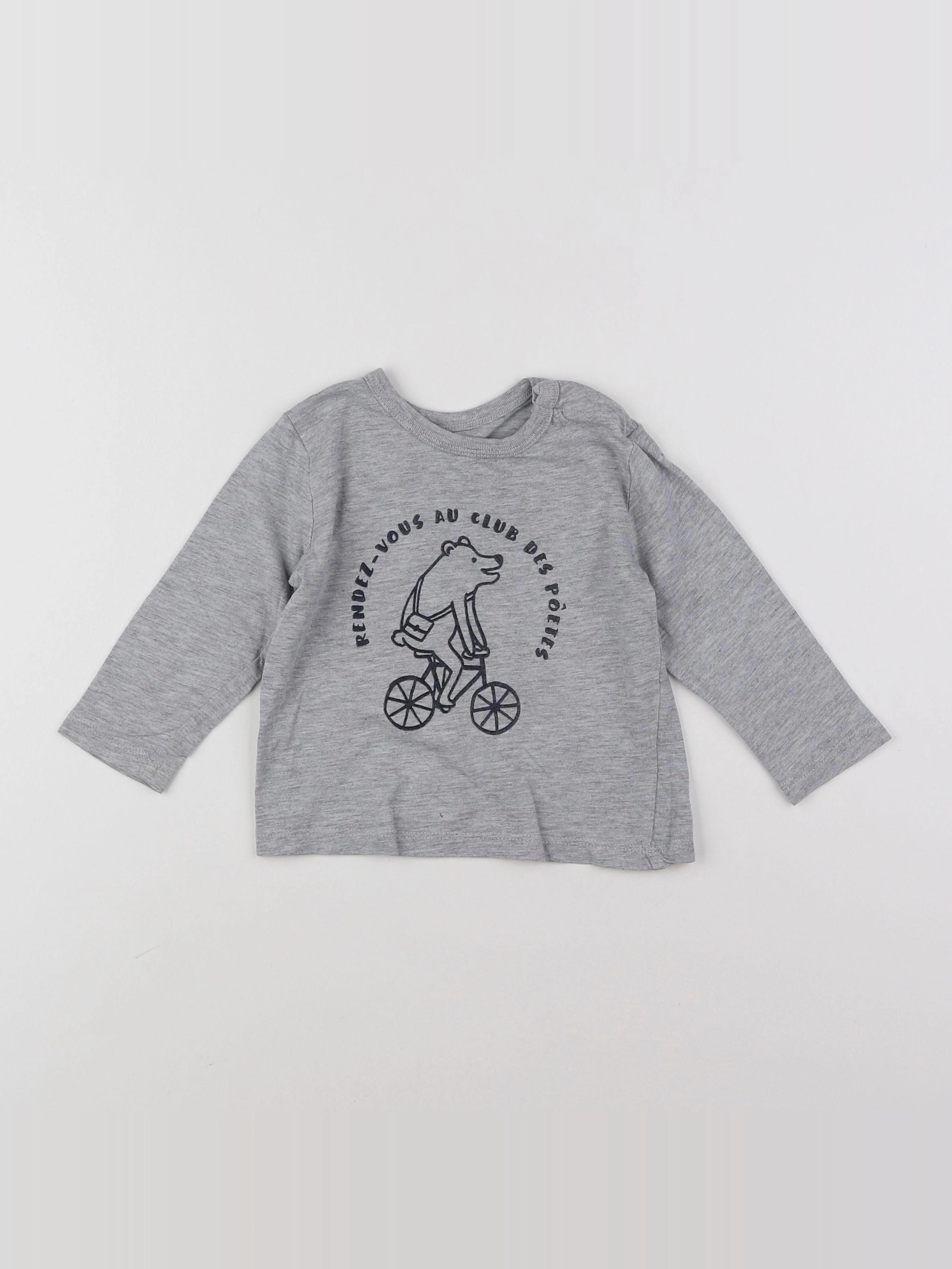 Boutchou - tee-shirt gris - 12 mois