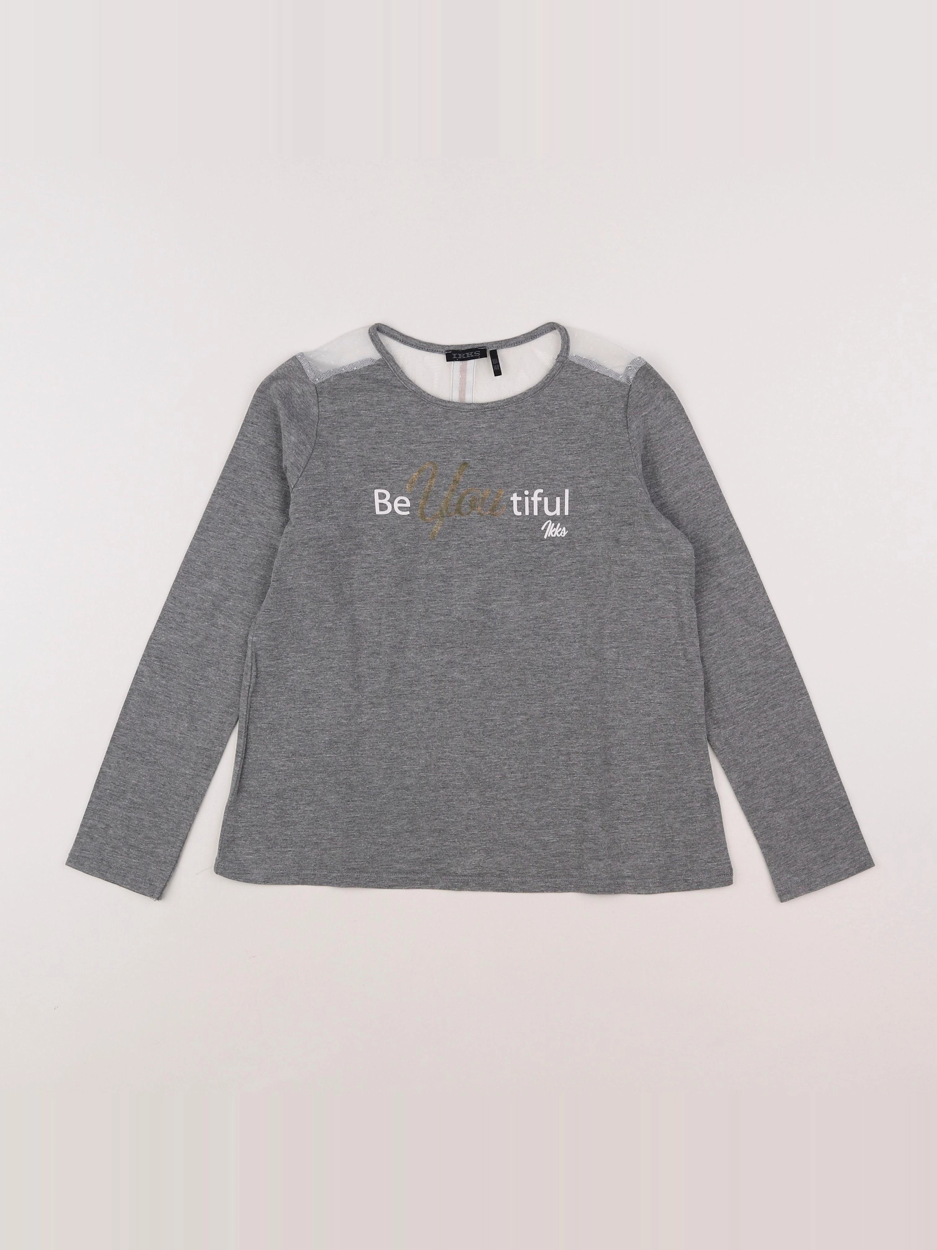 IKKS - tee-shirt gris - 10 ans