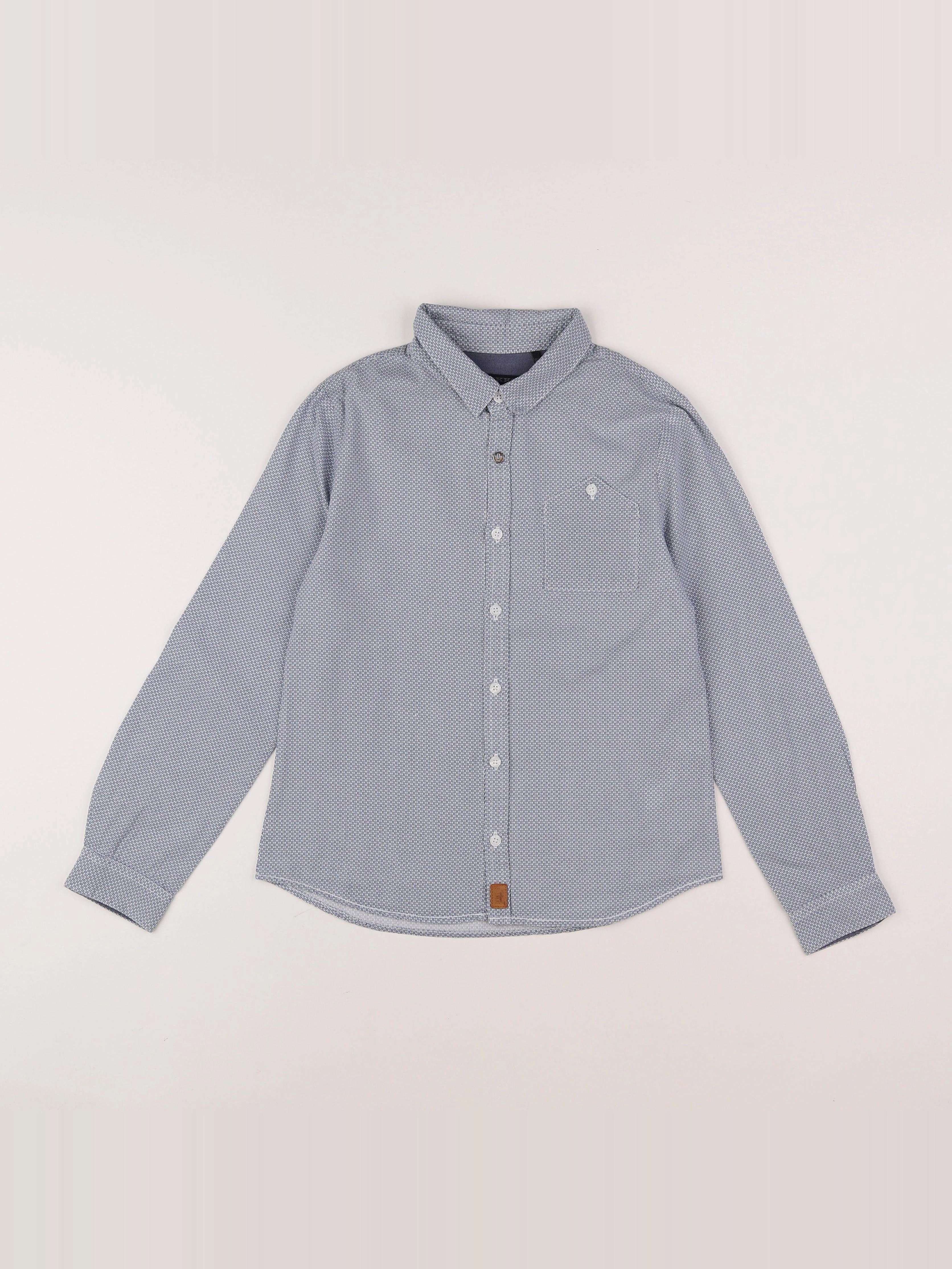 IKKS - chemise bleu, blanc - 10 ans