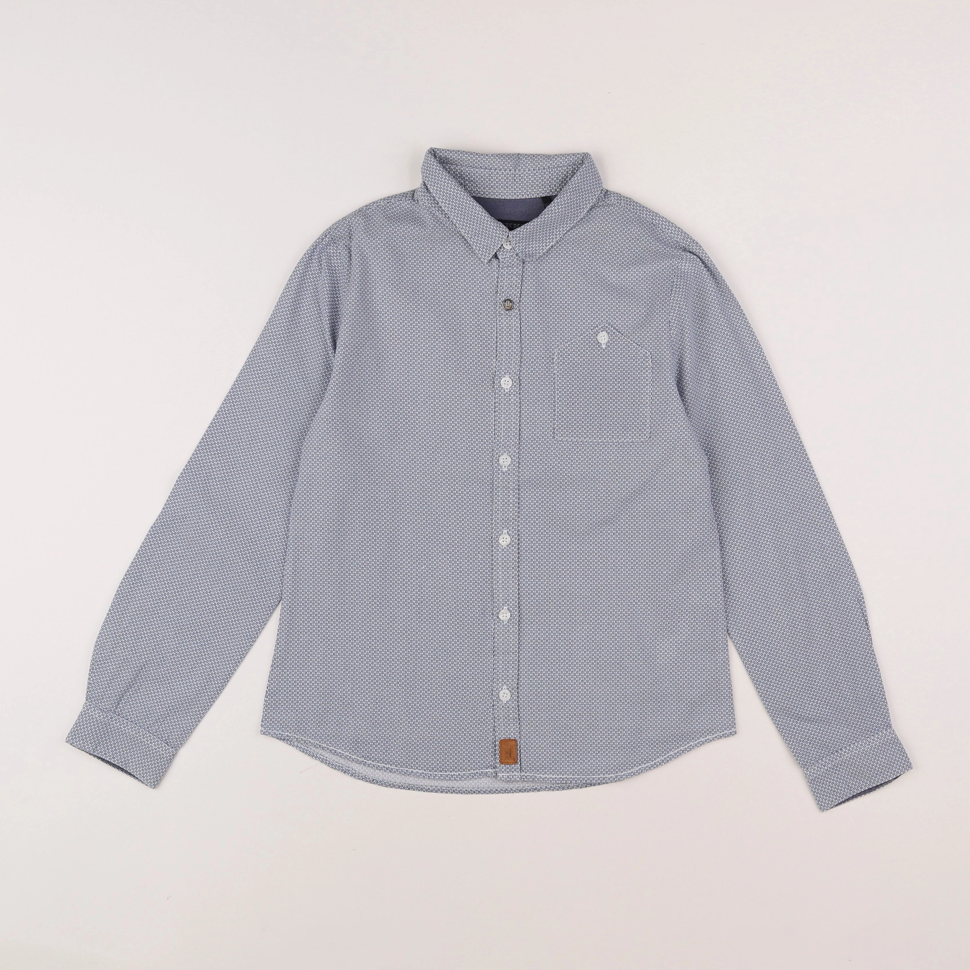 IKKS - chemise bleu, blanc - 10 ans