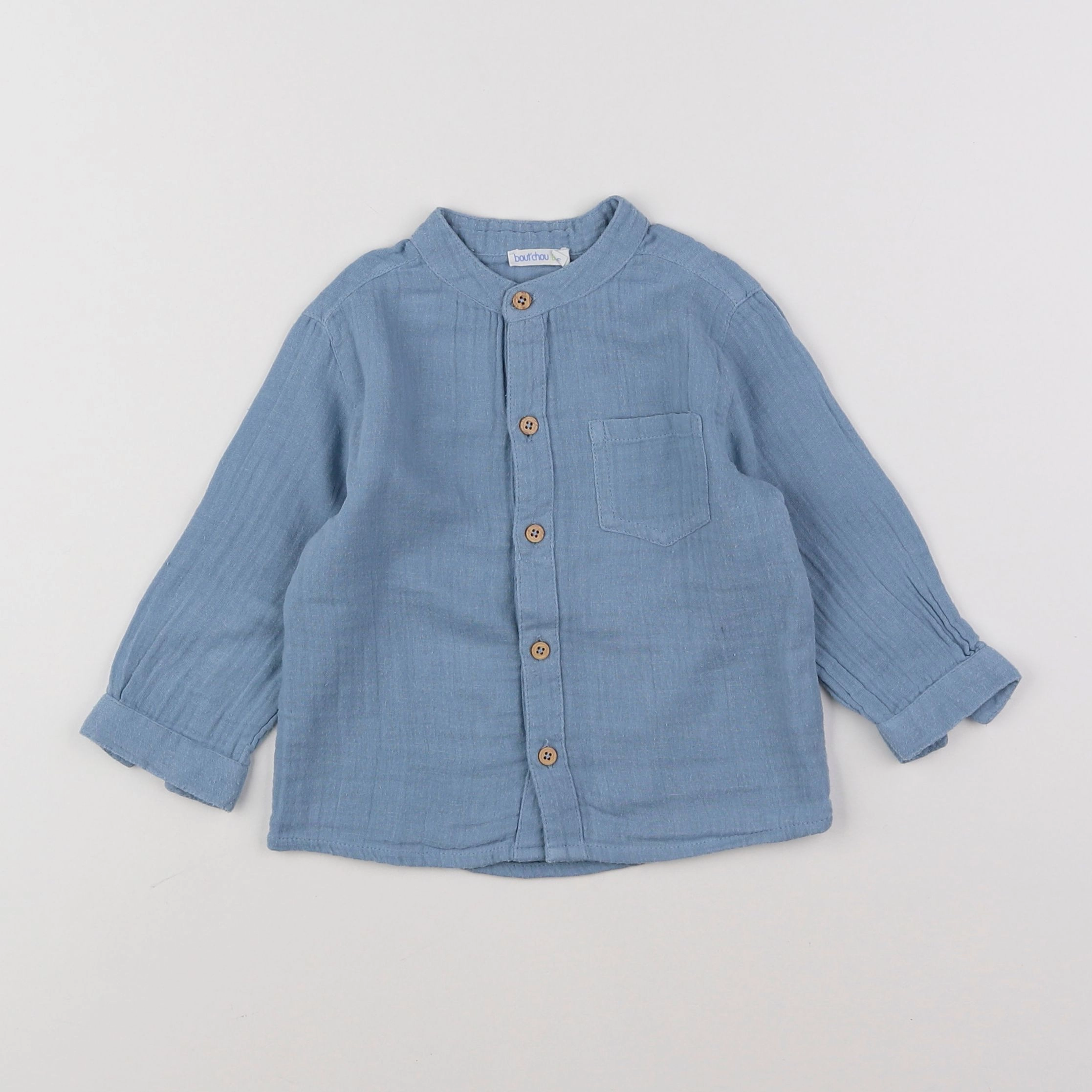 Boutchou - chemise bleu - 12 mois