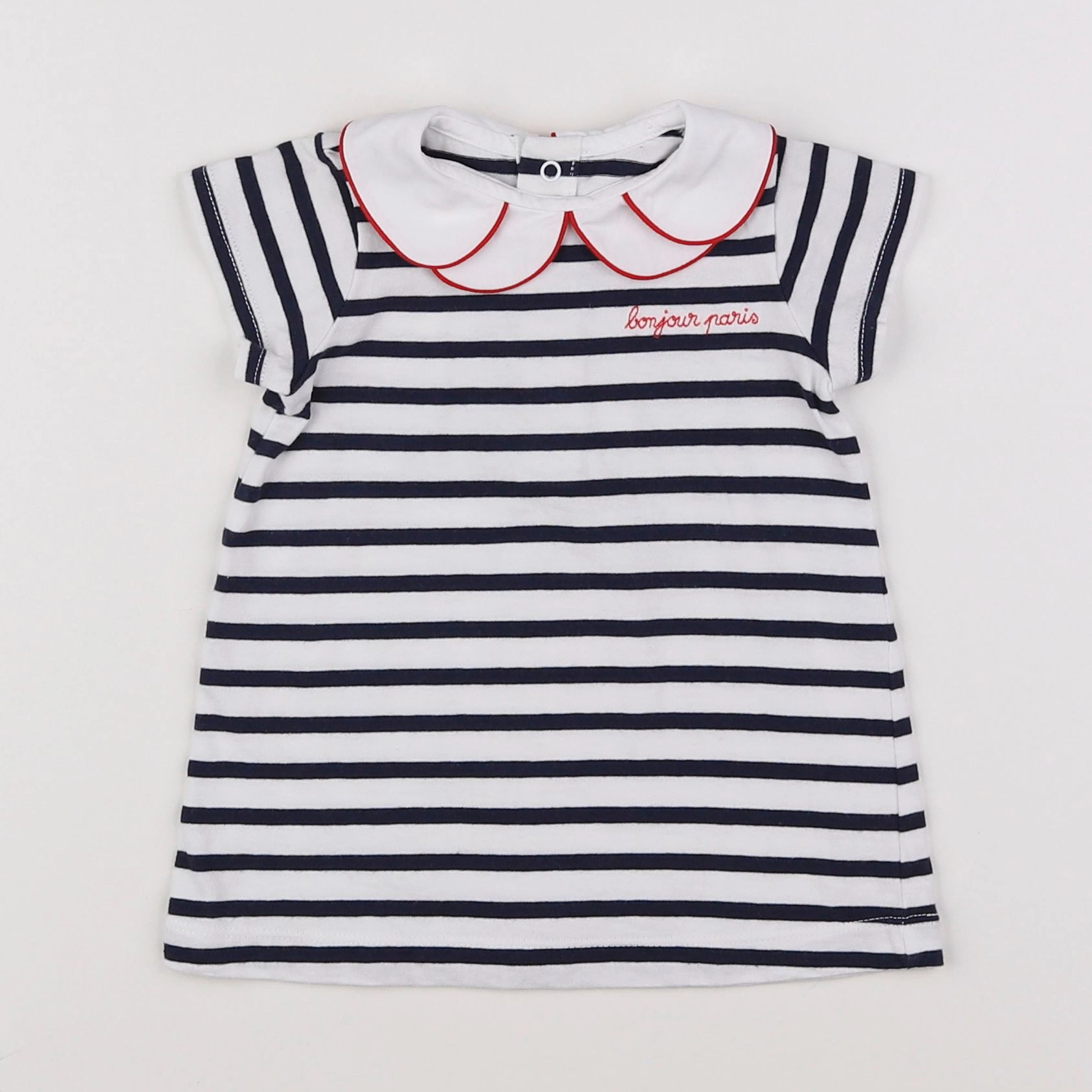 Jacadi - robe bleu, blanc - 6 mois