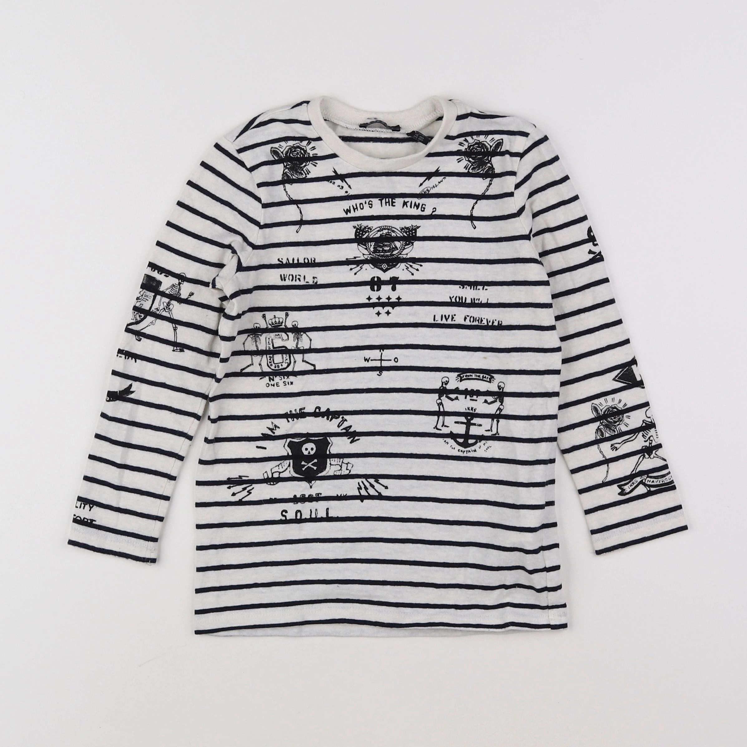 IKKS - tee-shirt blanc, noir - 3 ans