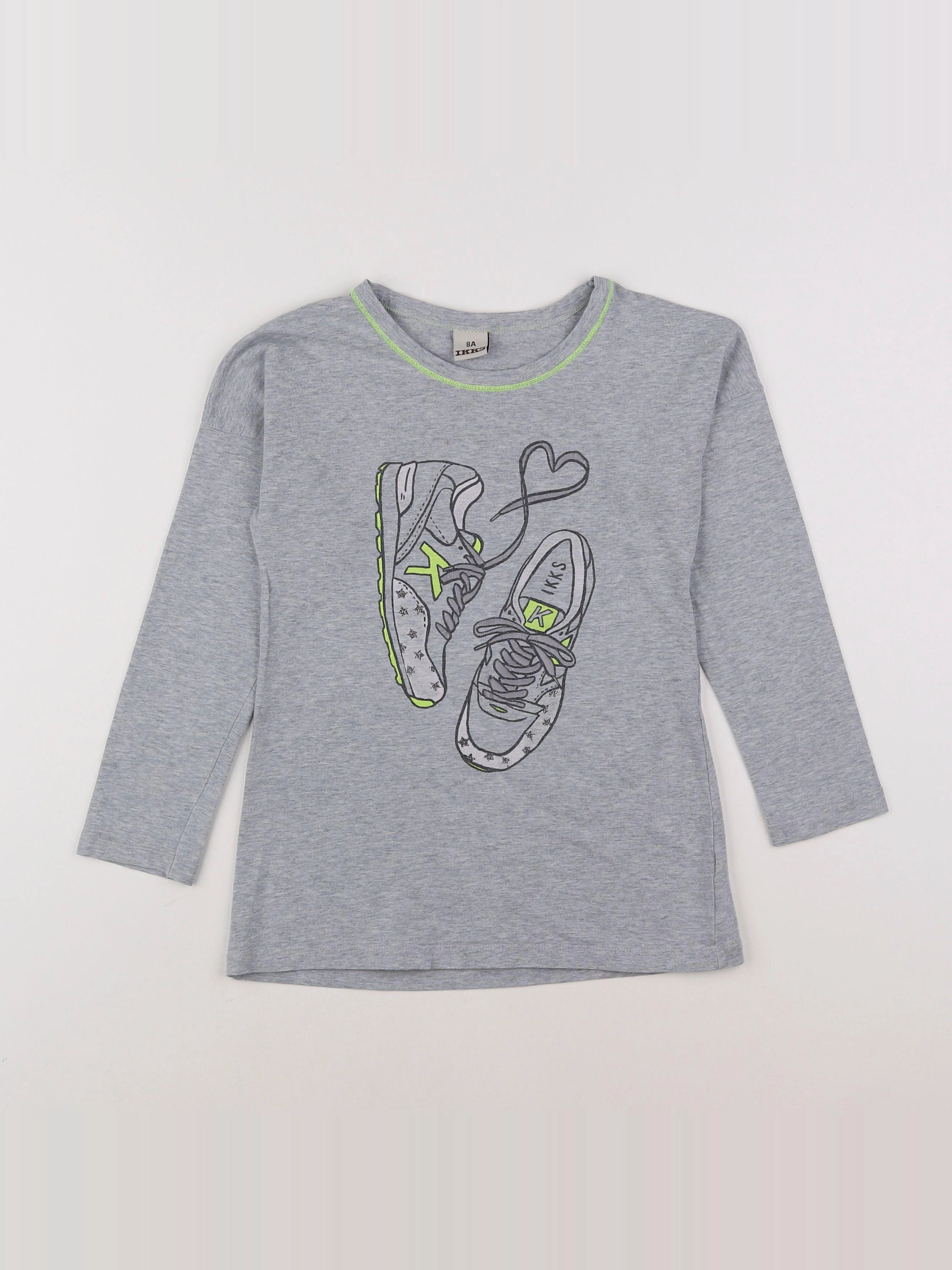 IKKS - tee-shirt gris - 8 ans