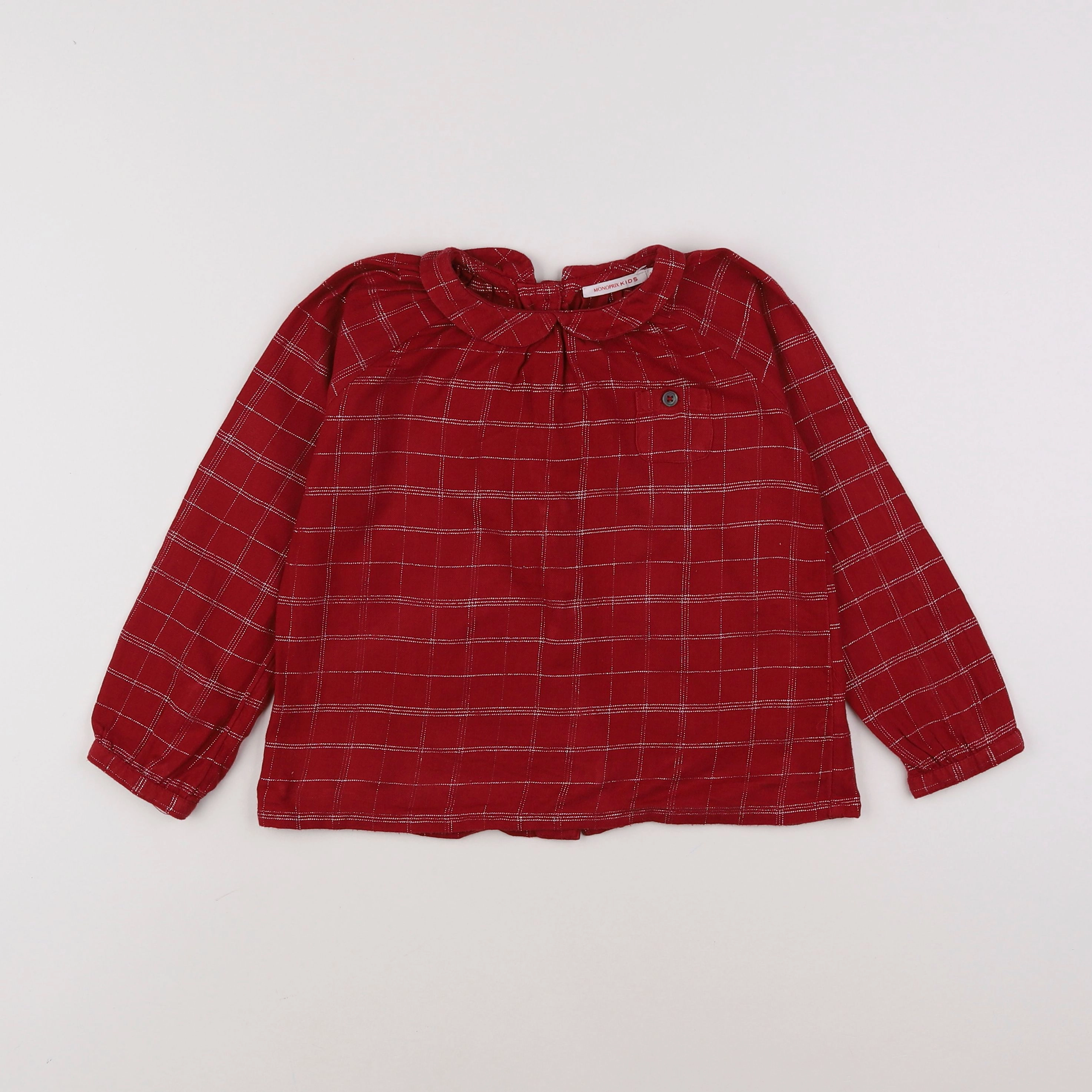 Monoprix - blouse rouge, argent - 5 ans