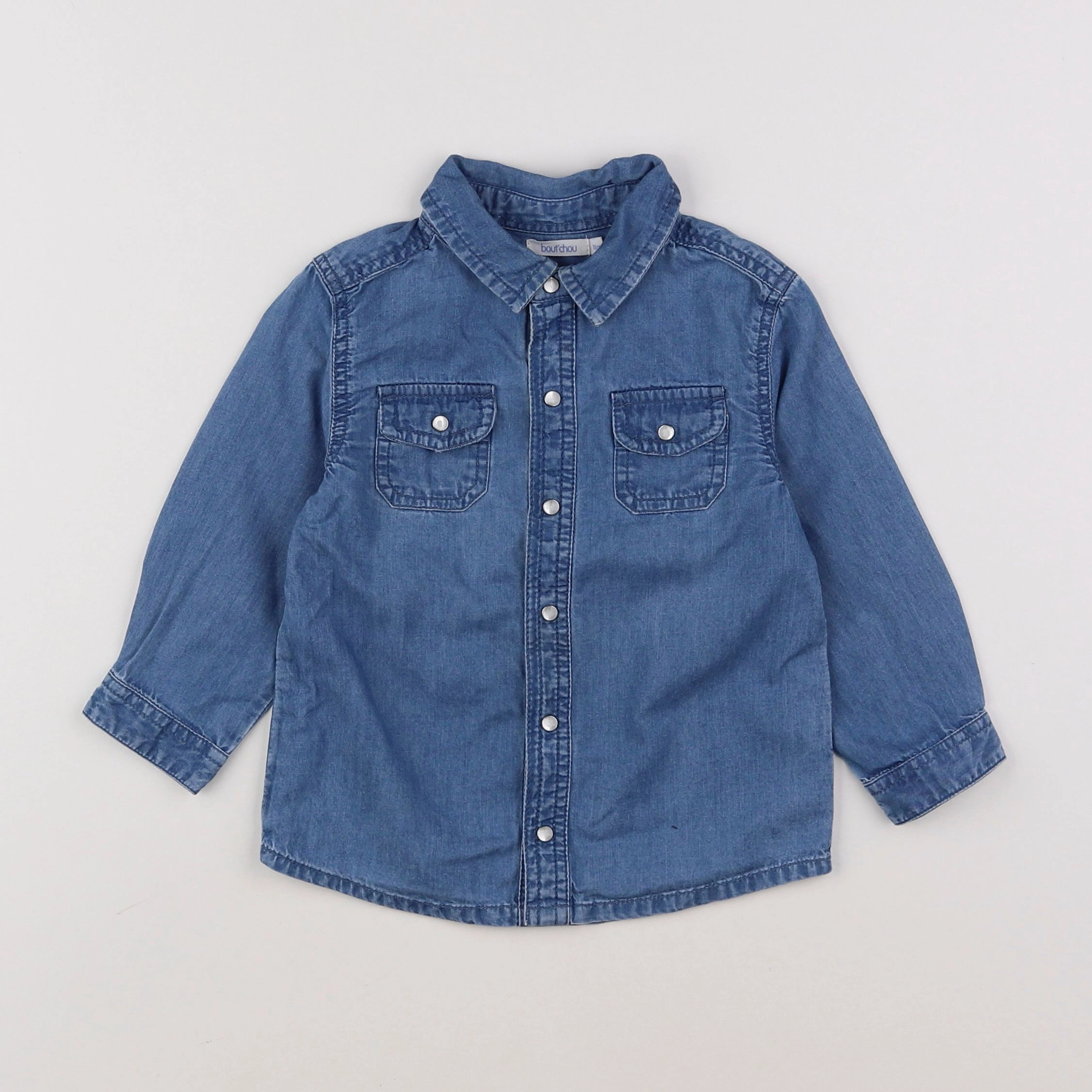 Boutchou - chemise bleu - 18 mois