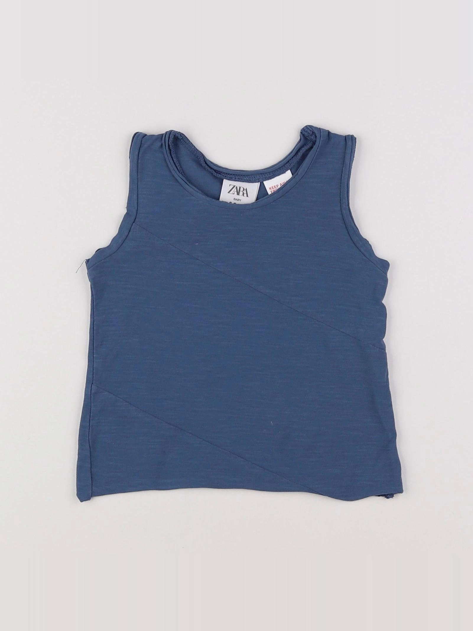 Zara - débardeur bleu - 6/9 mois