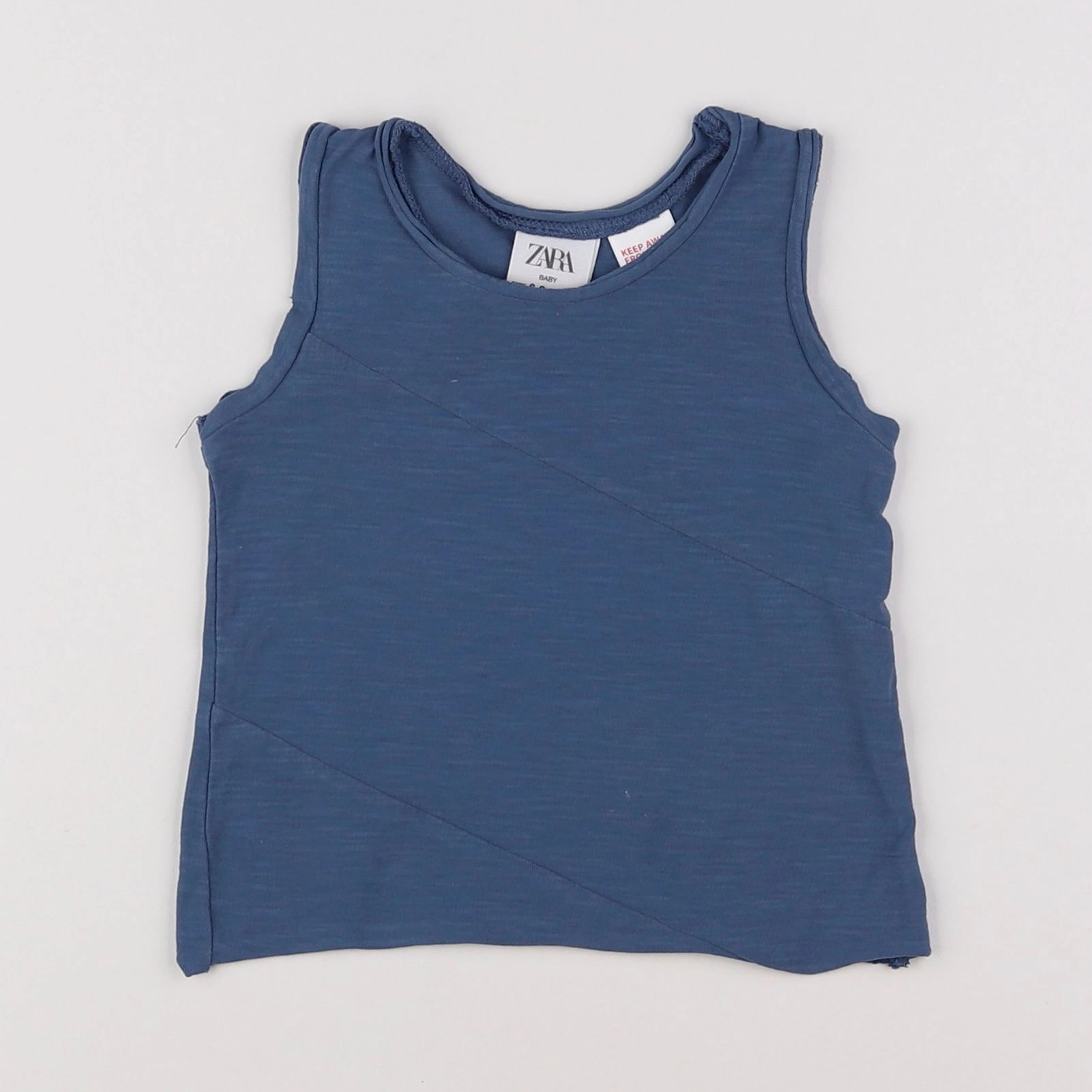 Zara - débardeur bleu - 6/9 mois