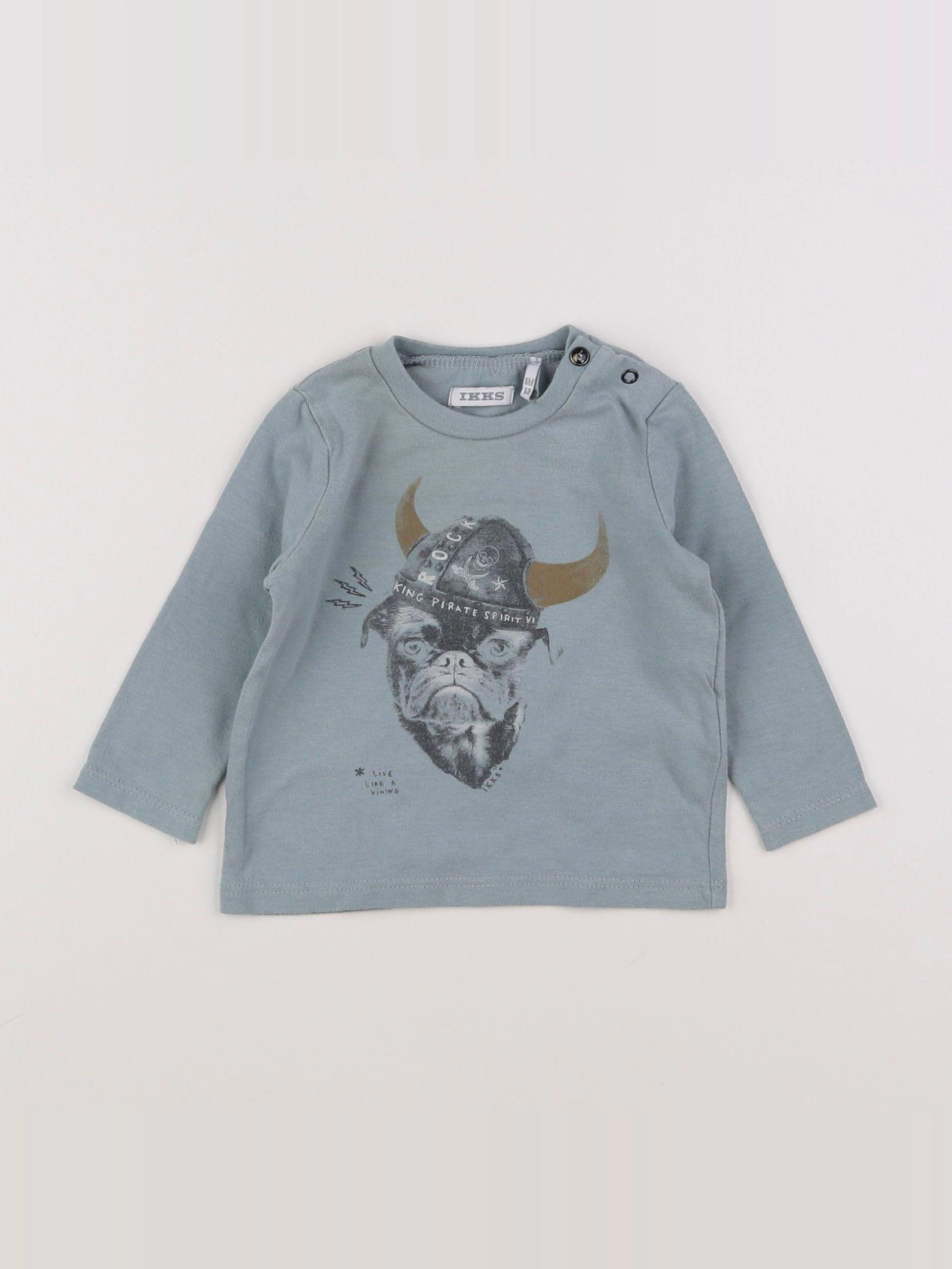 IKKS - tee-shirt bleu - 6 mois