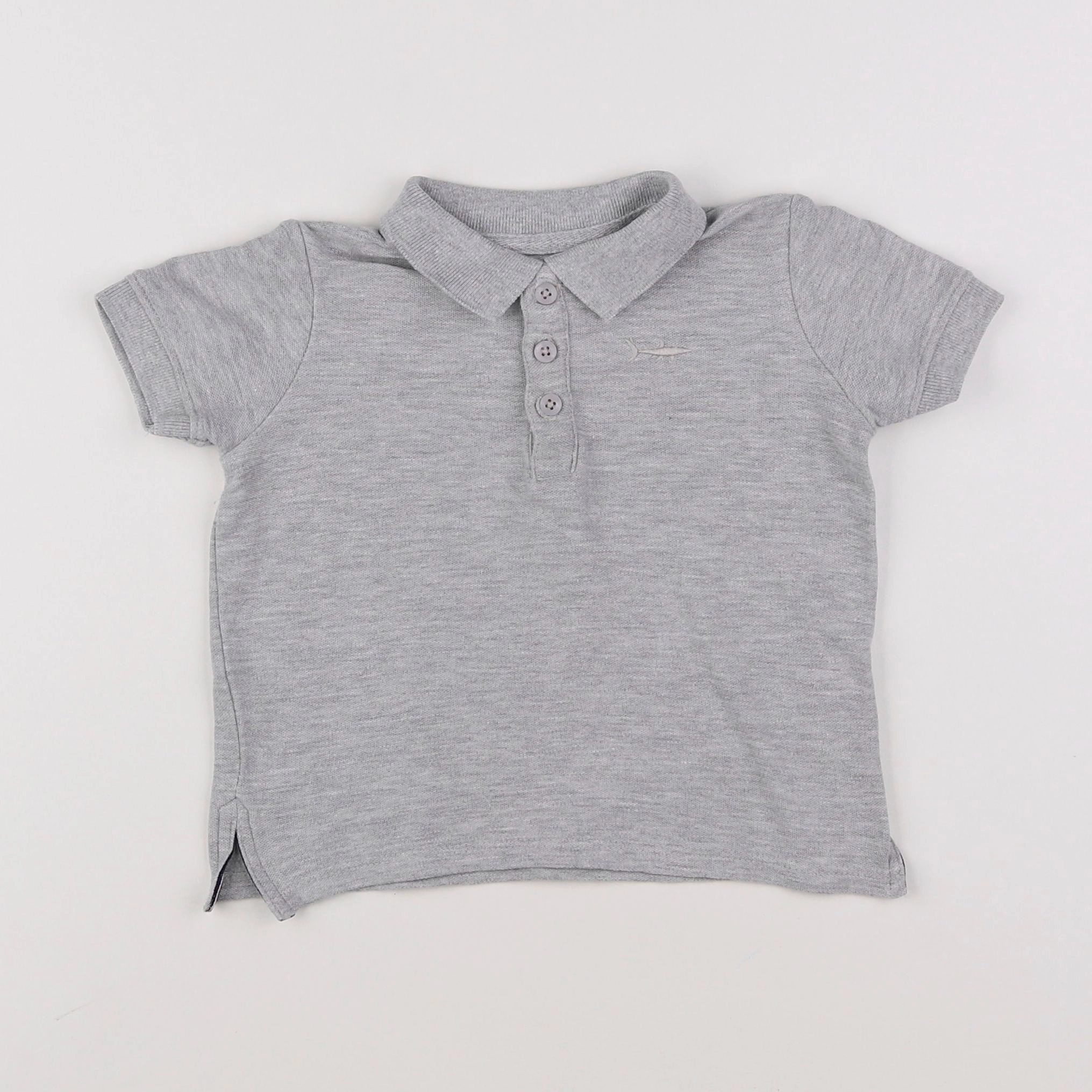 Vertbaudet - polo gris - 2 ans