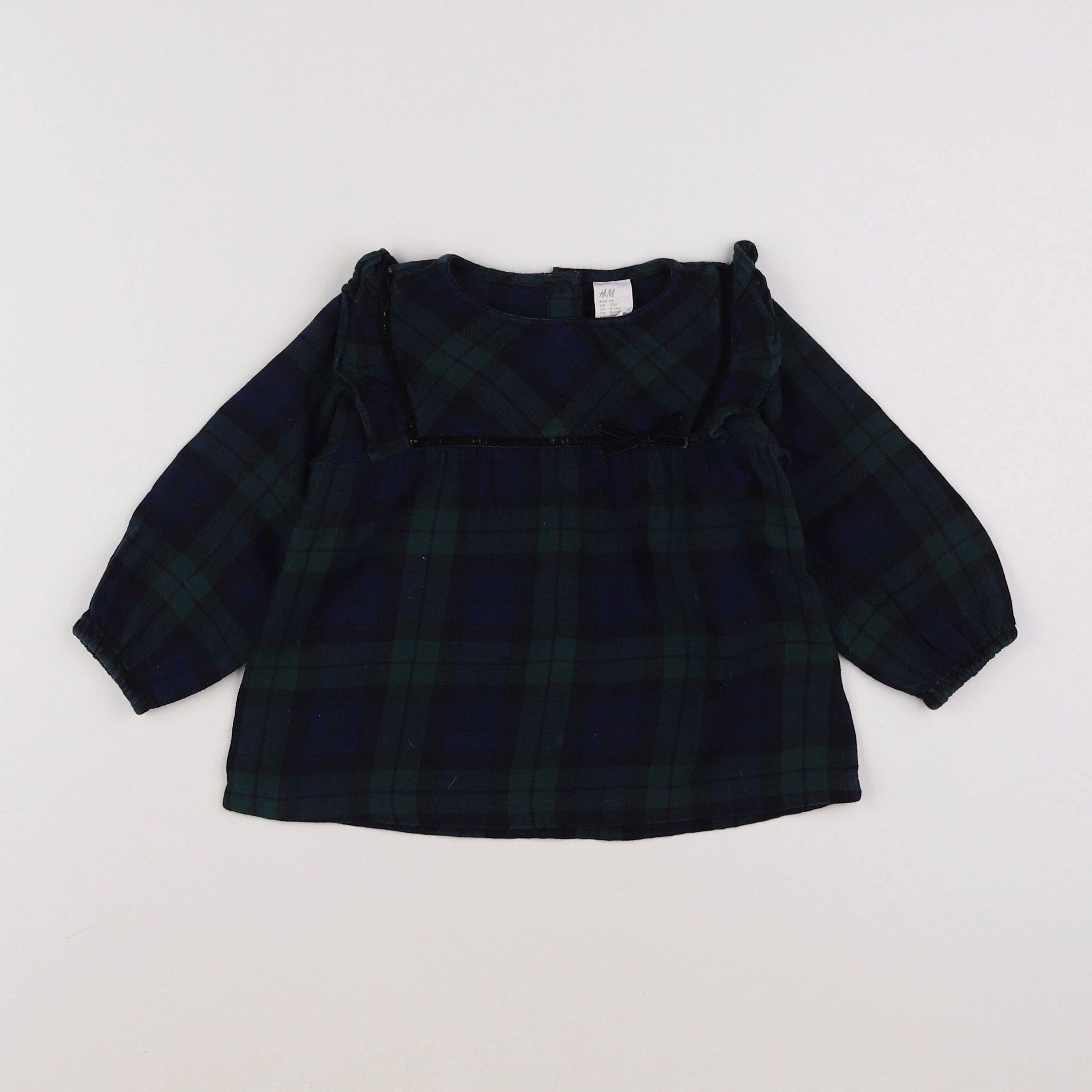 H&M - blouse bleu, vert - 9 mois