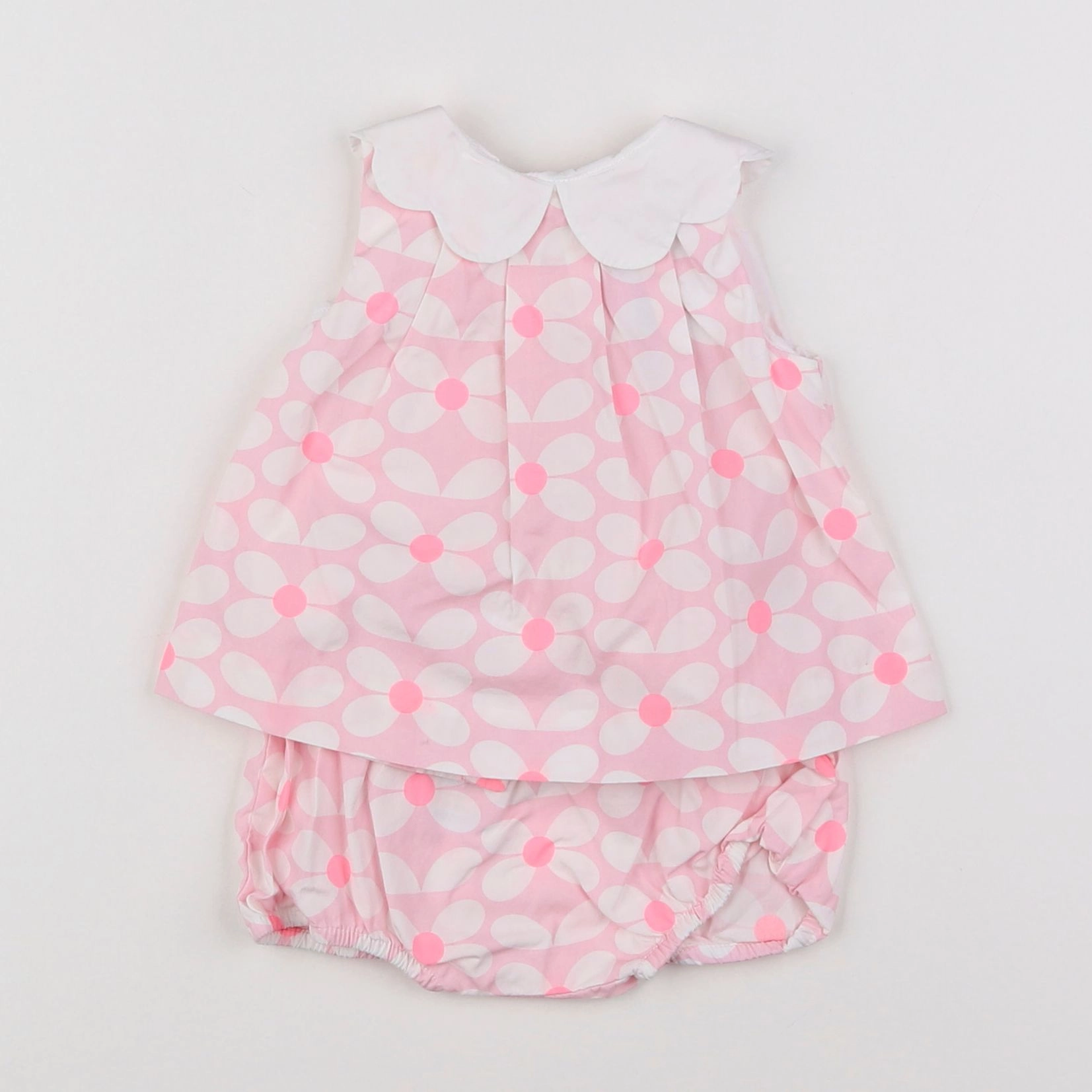 Jacadi - robe rose, blanc - 3 mois